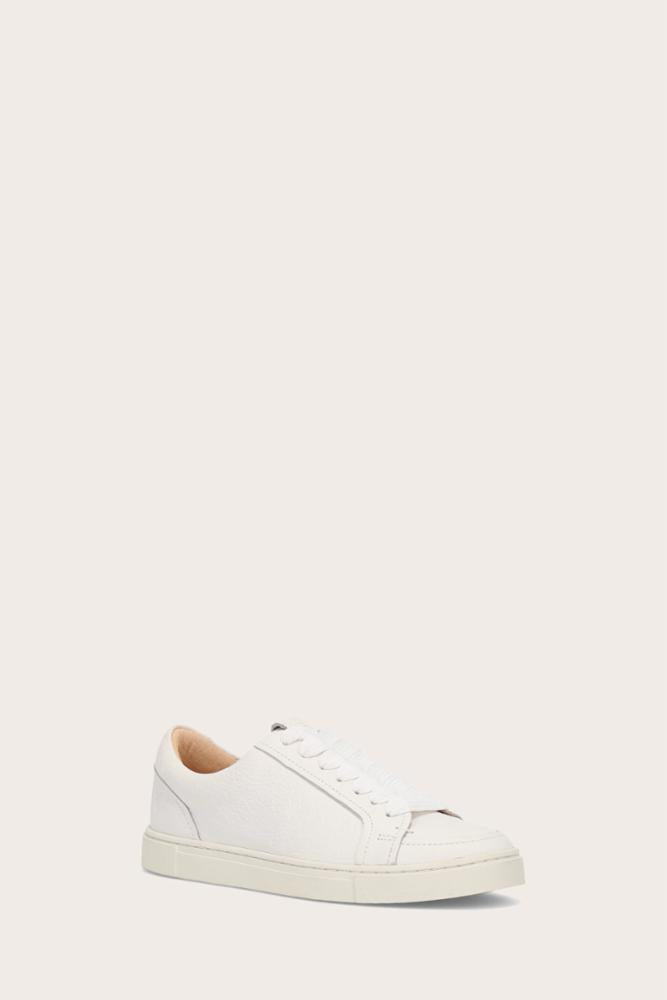 Frye Women's 41102 Ivy Court Low Lace-Up Sneakers in White - Comfortable Casual Shoes for Everyday Wear, Walking & Outfits