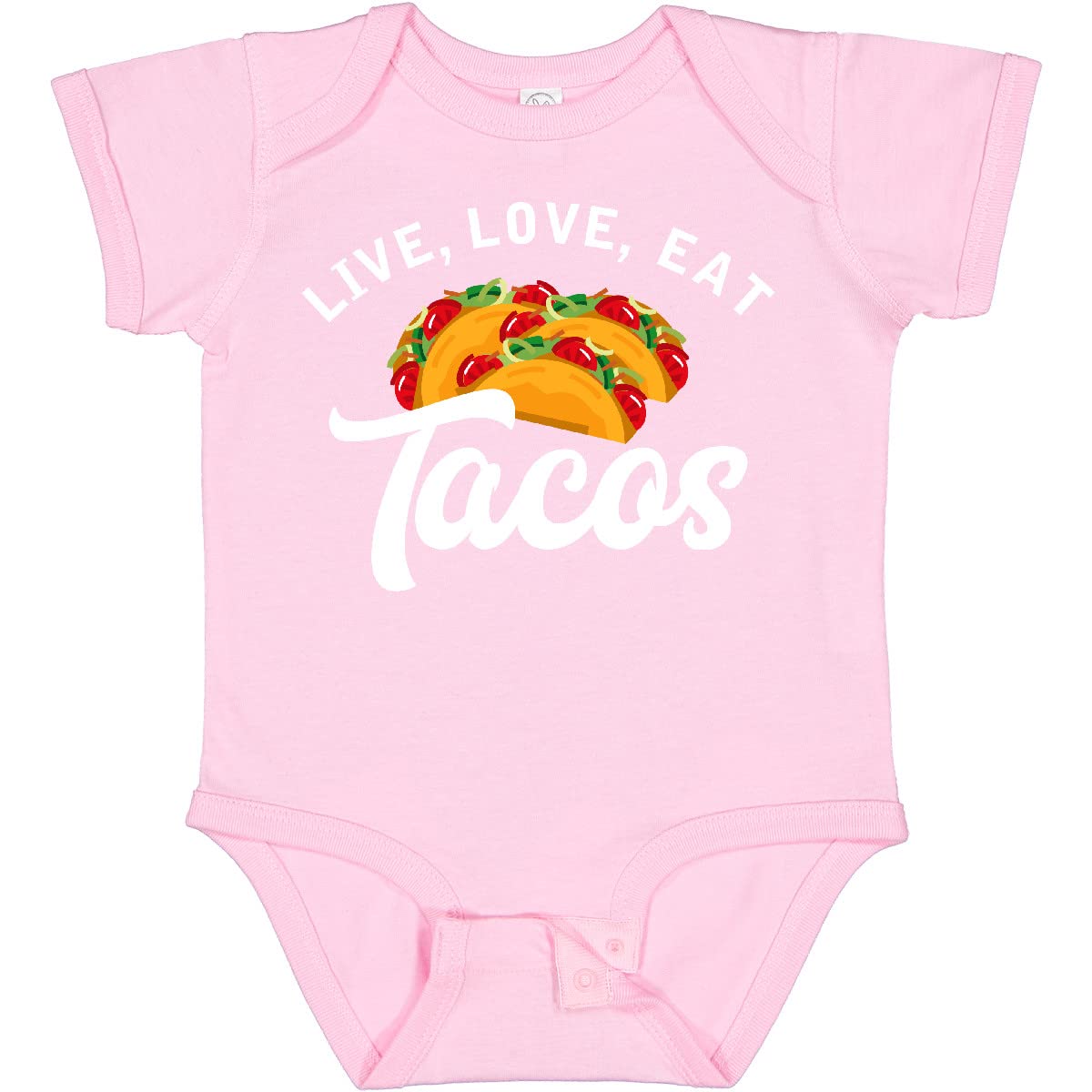 Inktastic Live Love Tacos Baby Bodysuit - Soft Cotton Cute Taco Print Onesie for Infants & Toddlers - Perfect for Family Outings, Photo Shoots & Casual Wear