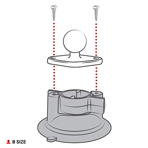 RAM Mounts Twist-Lock Suction Cup Base with Ball RAM-B-224-1U for Windshield Mounting in Cars and Trucks, B Size 1