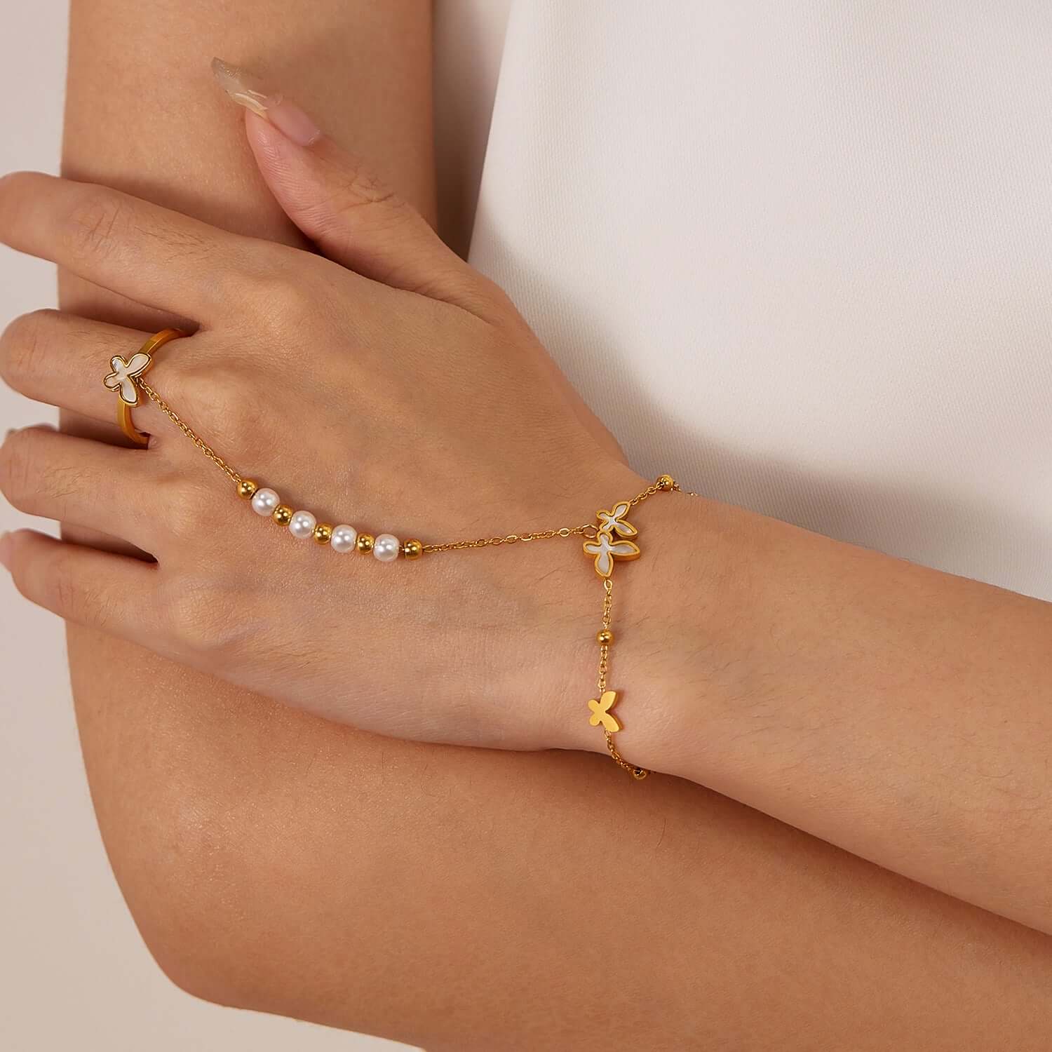 Y2K Evil Eye Hand Chain Bracelet for Women - Trendy Boho Adjustable Hand Jewelry for Protection & Style - Perfect for Festivals, Parties, and Layering with Other Bracelets