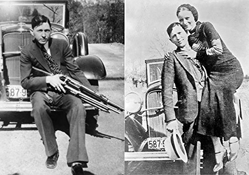 Vintage Bonnie and Clyde Split Photo - 8x10 Historical Picture Print on Premium Fiji Film Paper - Perfect for Wall Decor, Gifts & Collectibles