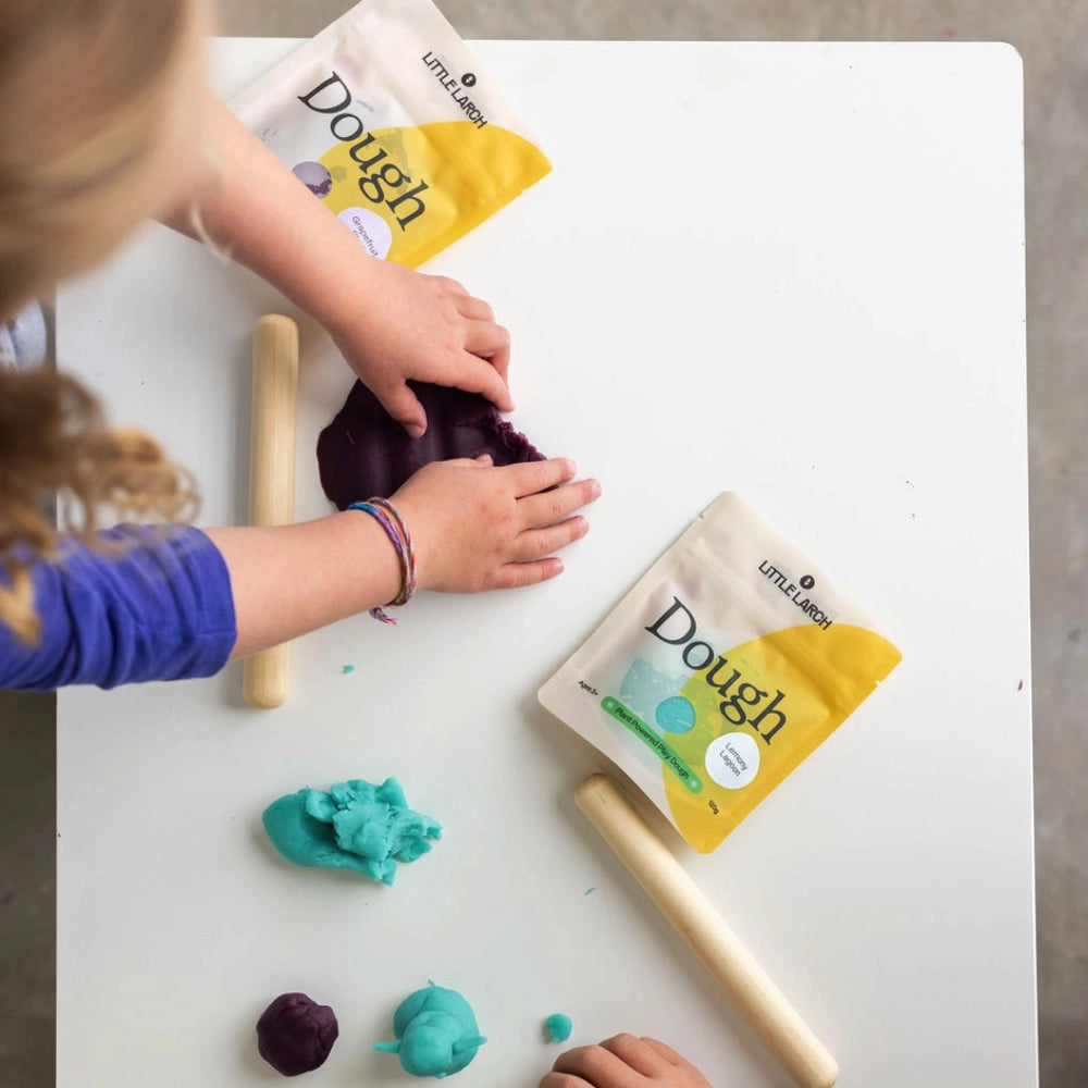 Little Larch Natural Play Dough - Non-Toxic & Safe for Kids, Lemon Scented Sensory Dough for Creative Play, Arts & Crafts, Learning Activities - Perfect for Toddlers, Preschool & Classroom Use