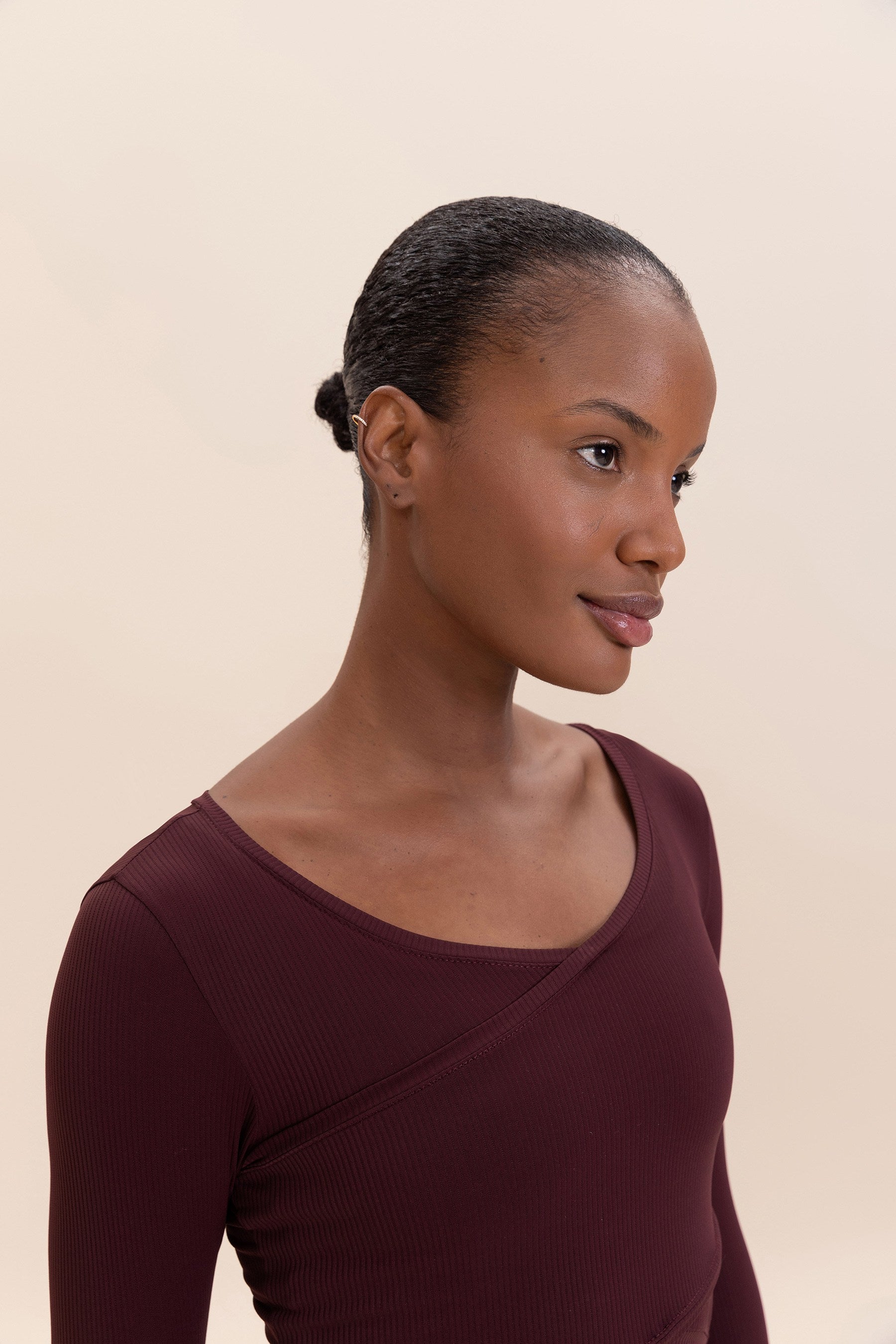 Stylish Ribbed Knit Wrap Top for Women - Soft & Comfortable Casual Wear - Perfect for Layering, Office, and Date Nights