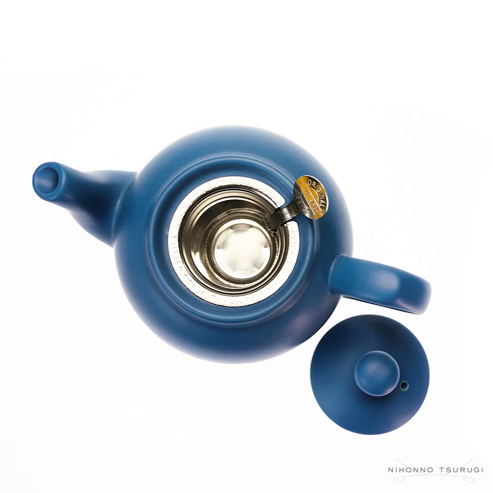 Nordic Blue Ceramic Farmhouse Teapot with Infuser - 2 Cup (600ml) Capacity, Gift Box Included - Perfect for Afternoon Tea, Gifts & Home Decor
