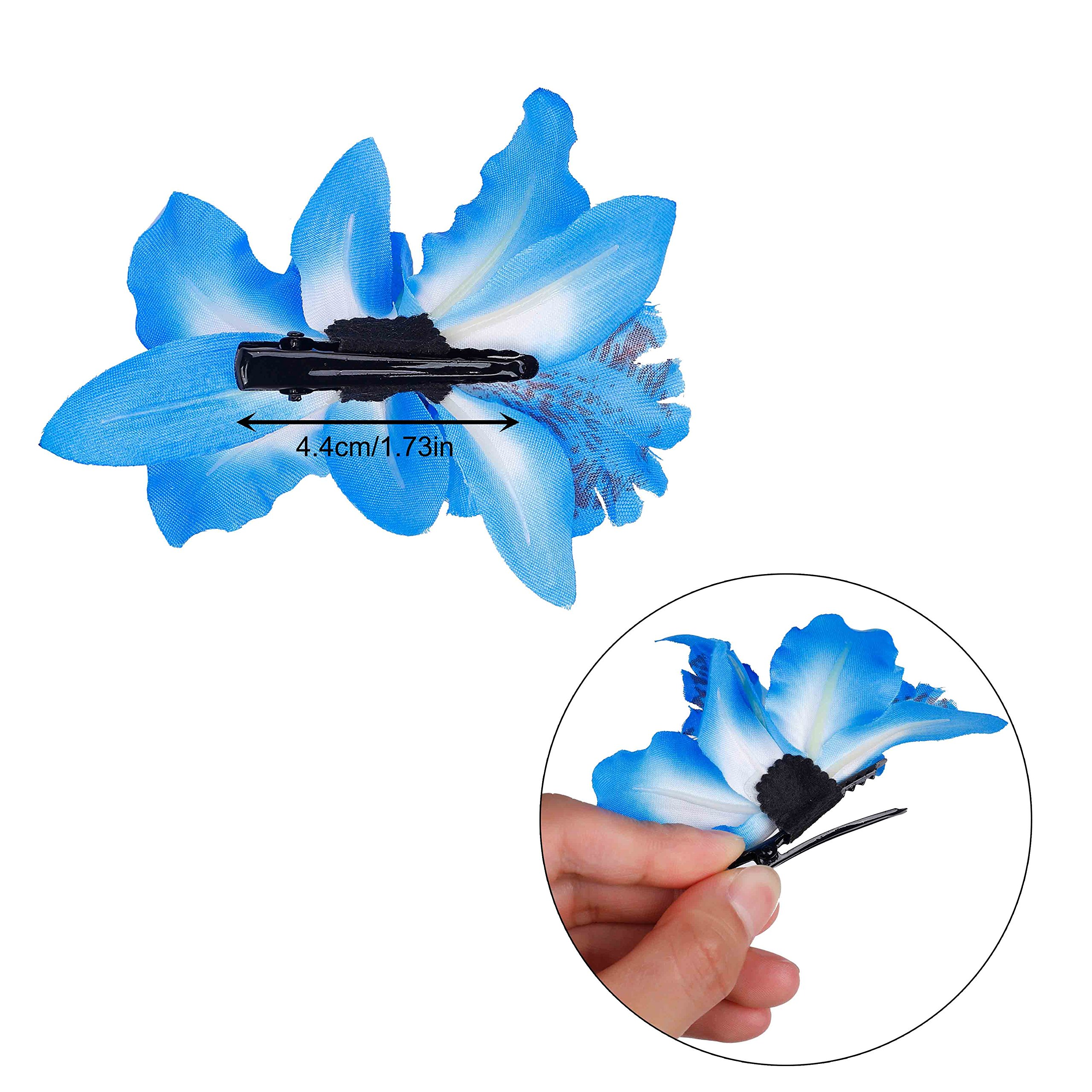 10 Pack Multicolor Double Orchid Flower Hair Clips for Women & Girls - Elegant Bridal Wedding Party Beach Hair Accessories - Perfect for Boho, Summer, and Casual Styling