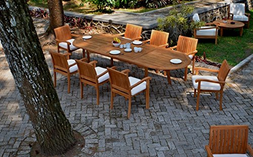 Premium Grade-A Teak Wood 6-Piece Dining Set with 118