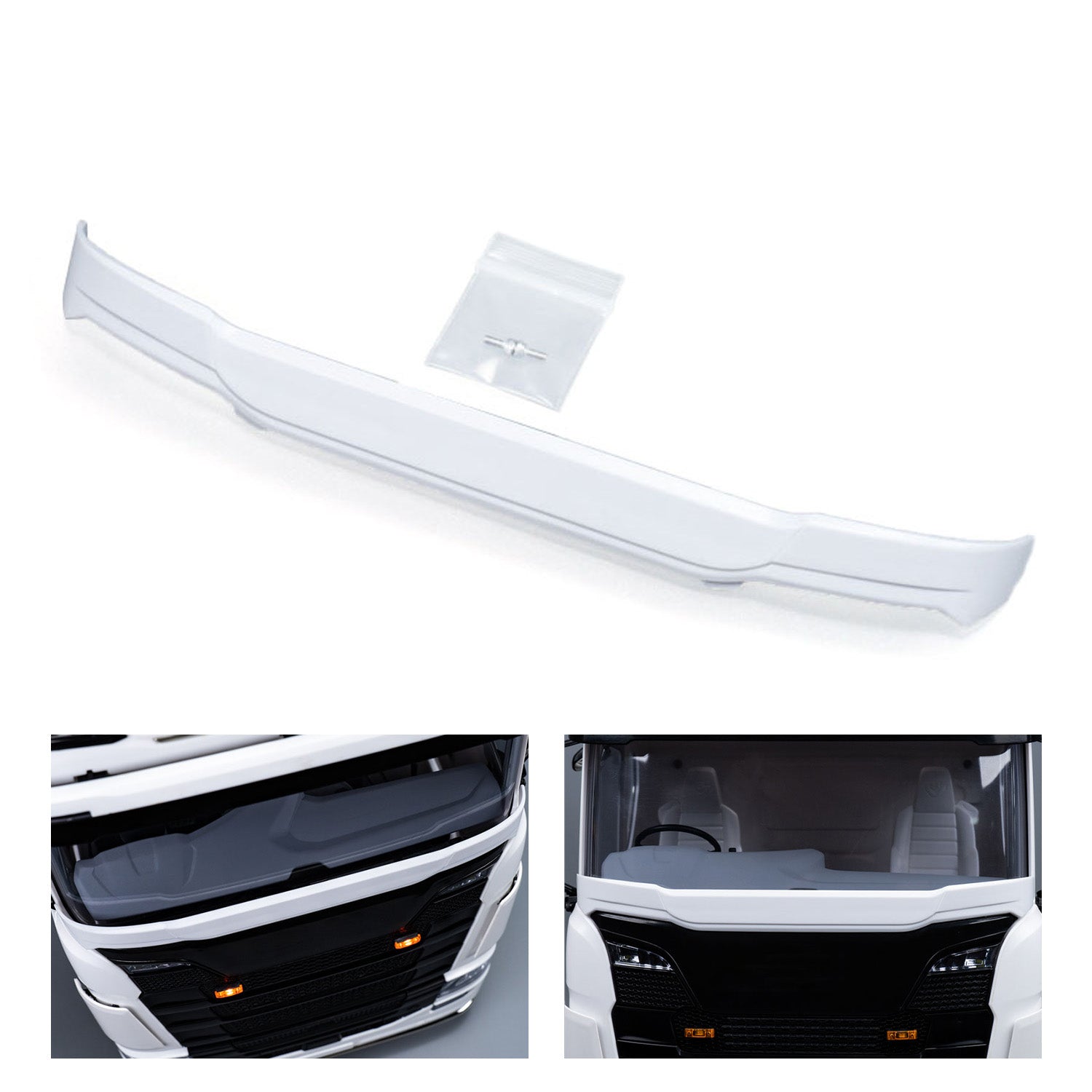 Plastic Windshield Bezel for 1/14 Tamiya SC 770S RC Tractor Truck - Upgrade Part for 56368 & 56371 DIY Model Kits - Perfect for RC Car Enthusiasts & Collectors