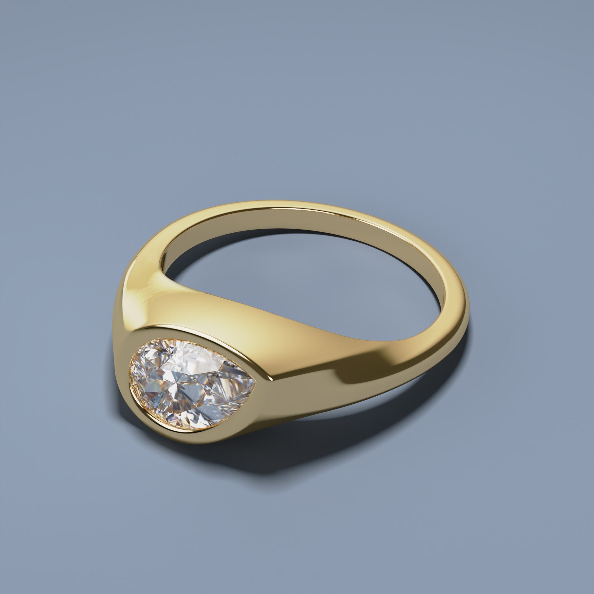 1ct Pear Diamond Engagement Ring - Elegant Oblique Cut for Wedding & Proposal - Perfect for Bridal Jewelry & Special Occasions