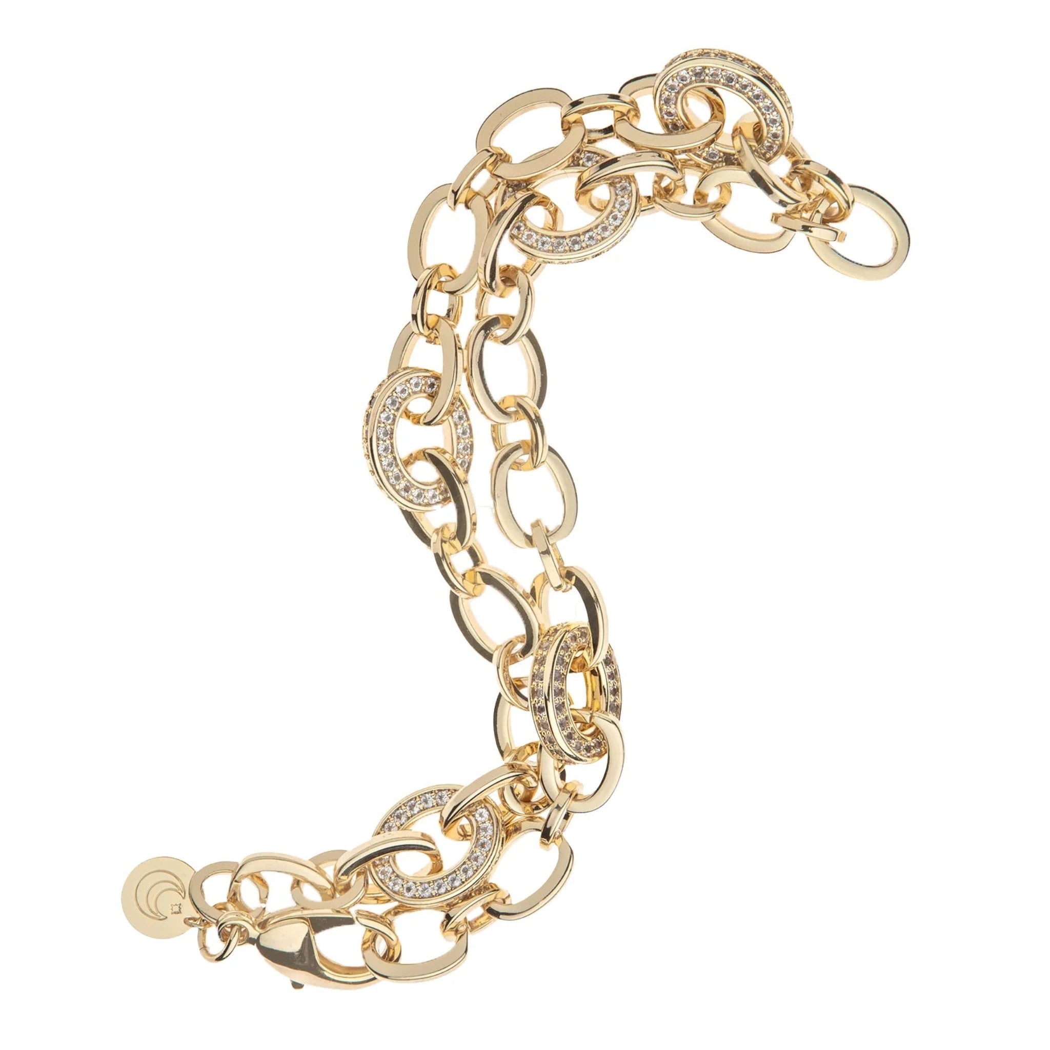 Jane Win Embellished Chunky Link Chain Necklace - Women's Fashion Jewelry for Party, Wedding & Everyday Wear