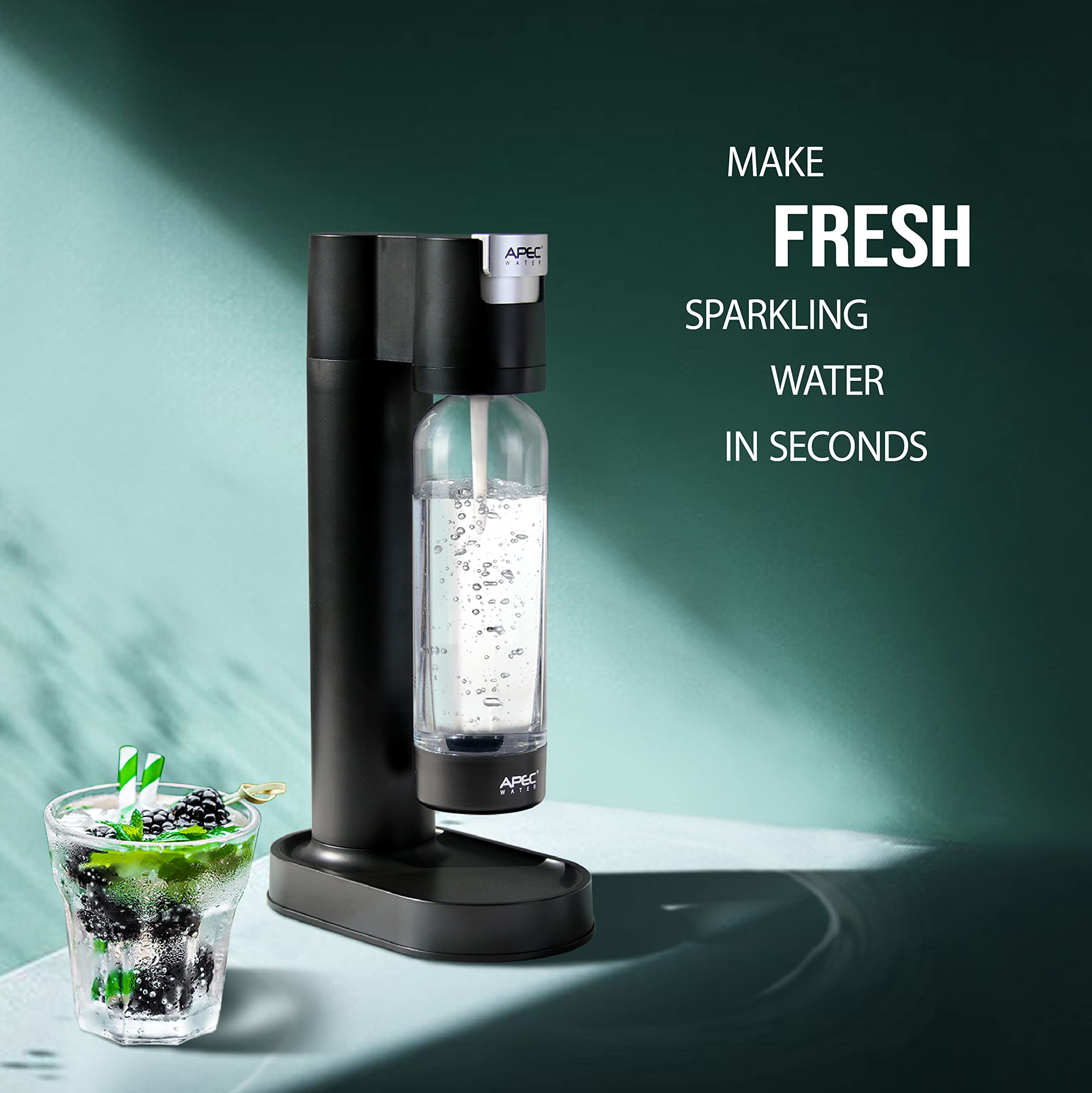 APEC Sparkle Home Soda Maker Machine - 0.8L Carbonated Water Maker for Sparkling Water, Soda & DIY Drinks | Premium PET Bottle | Perfect for Parties, Home Bars & Healthy Hydration (CO2 Cylinder Sold Separately)
