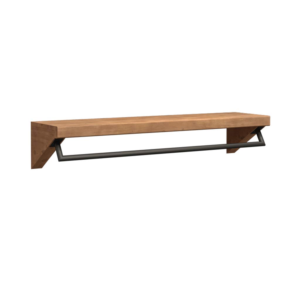 Vintage Solid Wood Wall-Mounted Coat Rack - Decorative Clothing Display Shelf for Bedroom, Closet & Retail Store | Space-Saving Hanging Rod & Garment Hanger Organizer for Home & Commercial Use