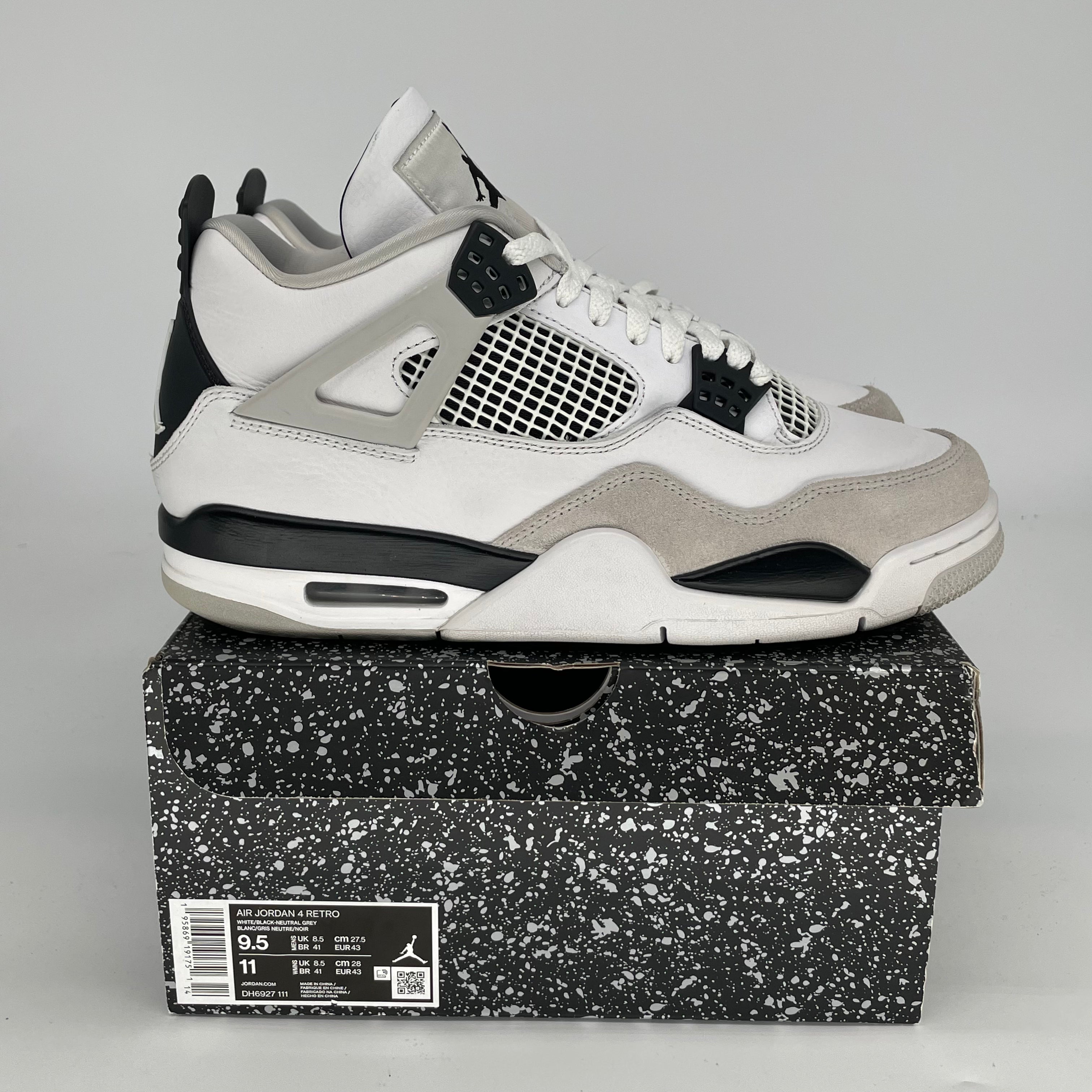 AIR JORDAN 4 MILITARY BLACK MEN'S SNEAKERS - SIZE 9.5/11W (DH6927-111) - Retro Basketball Shoes for Streetwear & Casual Outfits
