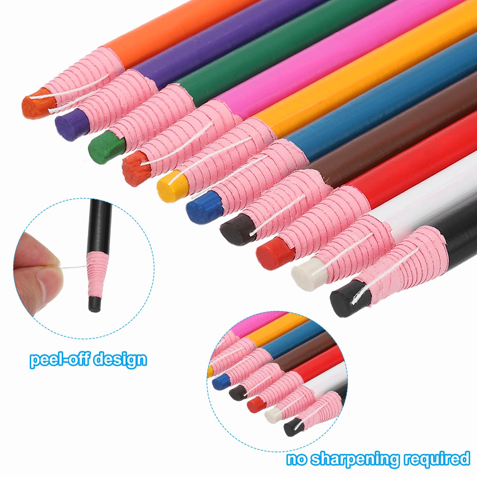 PATIKIL Peel-Off China Markers - 12 Pack Grease Wax Pencils for Glass, Fabric, Film, Paper, Vinyl & Metal | Wooden Writing & Drawing Tool | Ideal for Garment Marking, Industrial Labeling & Craft Projects (Purple)