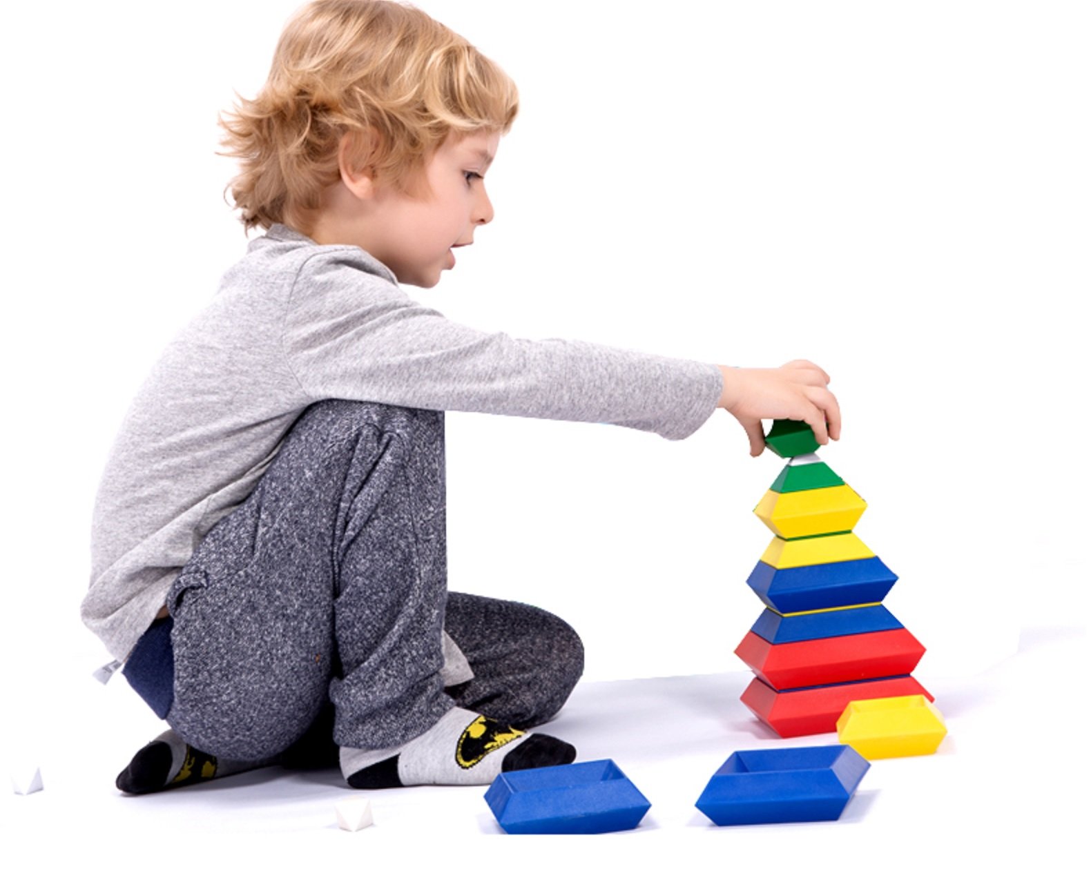 3D Pyramid Stacking Toy Building Blocks - Brain Teaser Puzzle for Kids & Adults - Creative Preschool Learning STEM Toys - Toddler Building Blocks for 3+ Year Old Boys & Girls - Perfect for Classroom, Birthday Gifts & Family Game Night