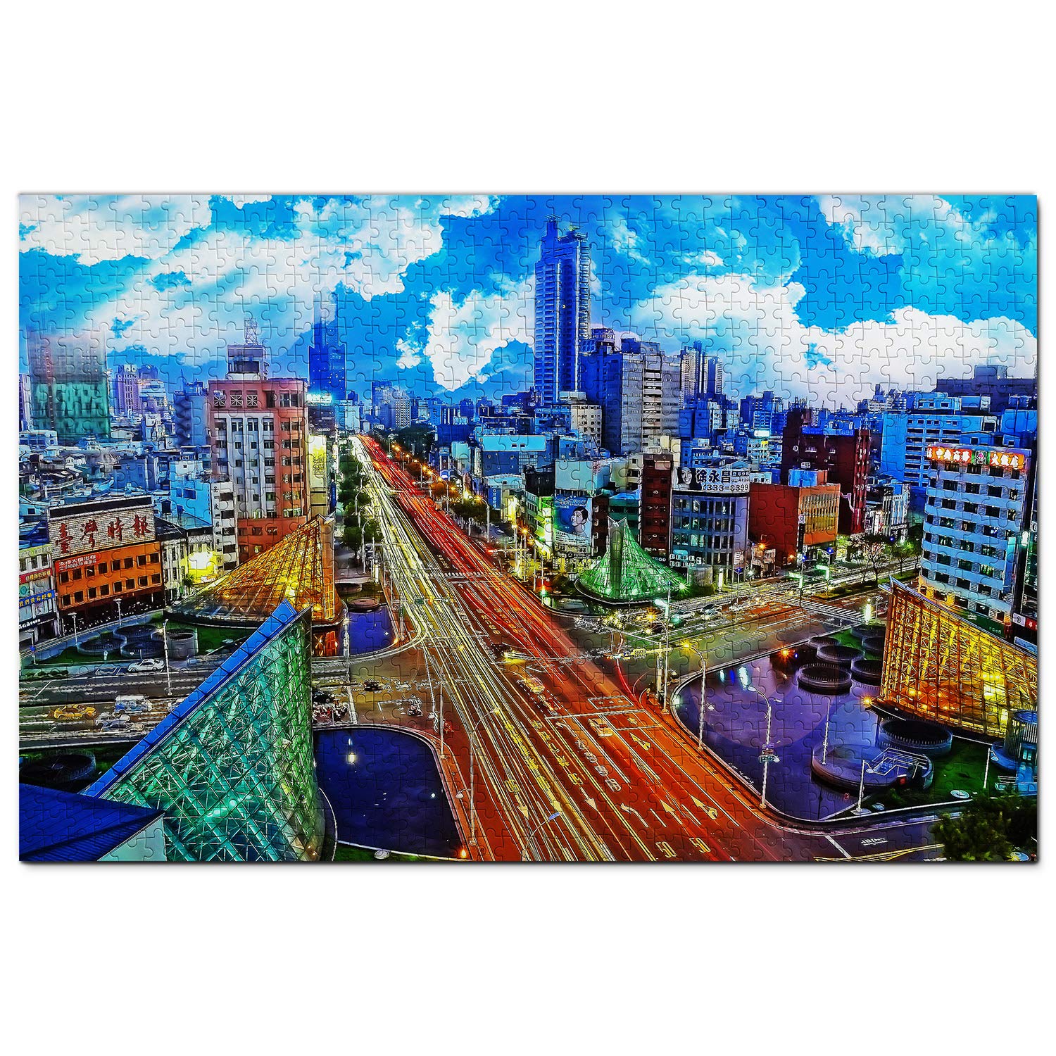 1000-Piece Taiwan Kaohsiung Wooden Jigsaw Puzzle - Travel Souvenir & Home Decor for Adults & Kids | Perfect for Family Game Night, Stress Relief & Wall Art Display