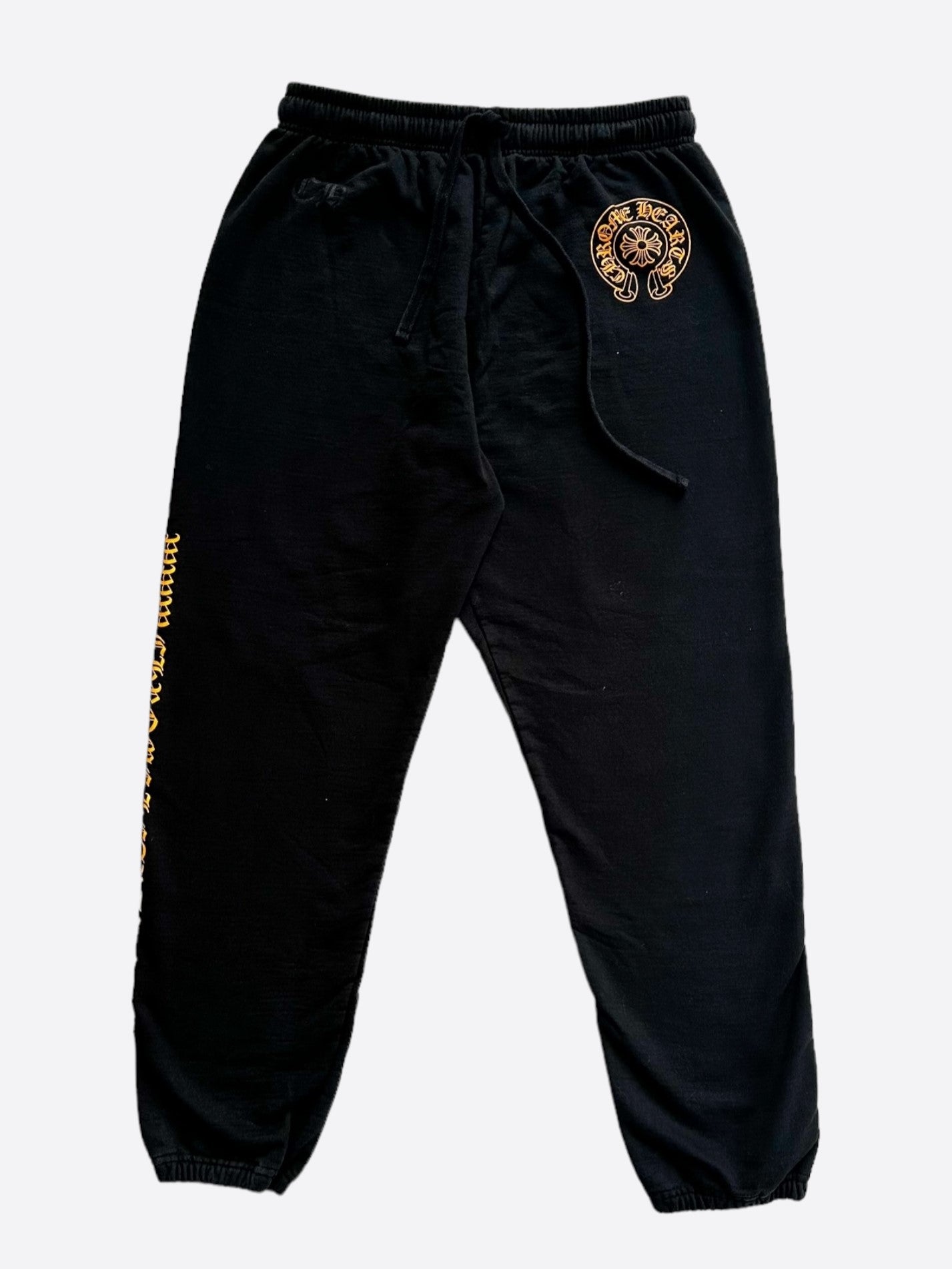 Chrome Hearts Black & Yellow Horseshoe Logo Sweatpants for Men & Women - Stylish Lounge Pants for Casual Wear, Gym, and Street Fashion