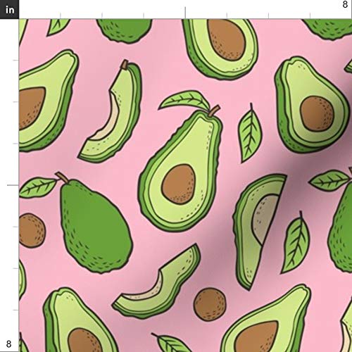 Avocado Pink Vegetable Fruit Food Summer Nature Printed Minky Fabric Fat Quarter - Soft Plush Fabric for Sewing Baby Blankets, Quilt Backing & DIY Crafts - Perfect for Nursery Decor, Summer Projects & Cozy Home Accessories