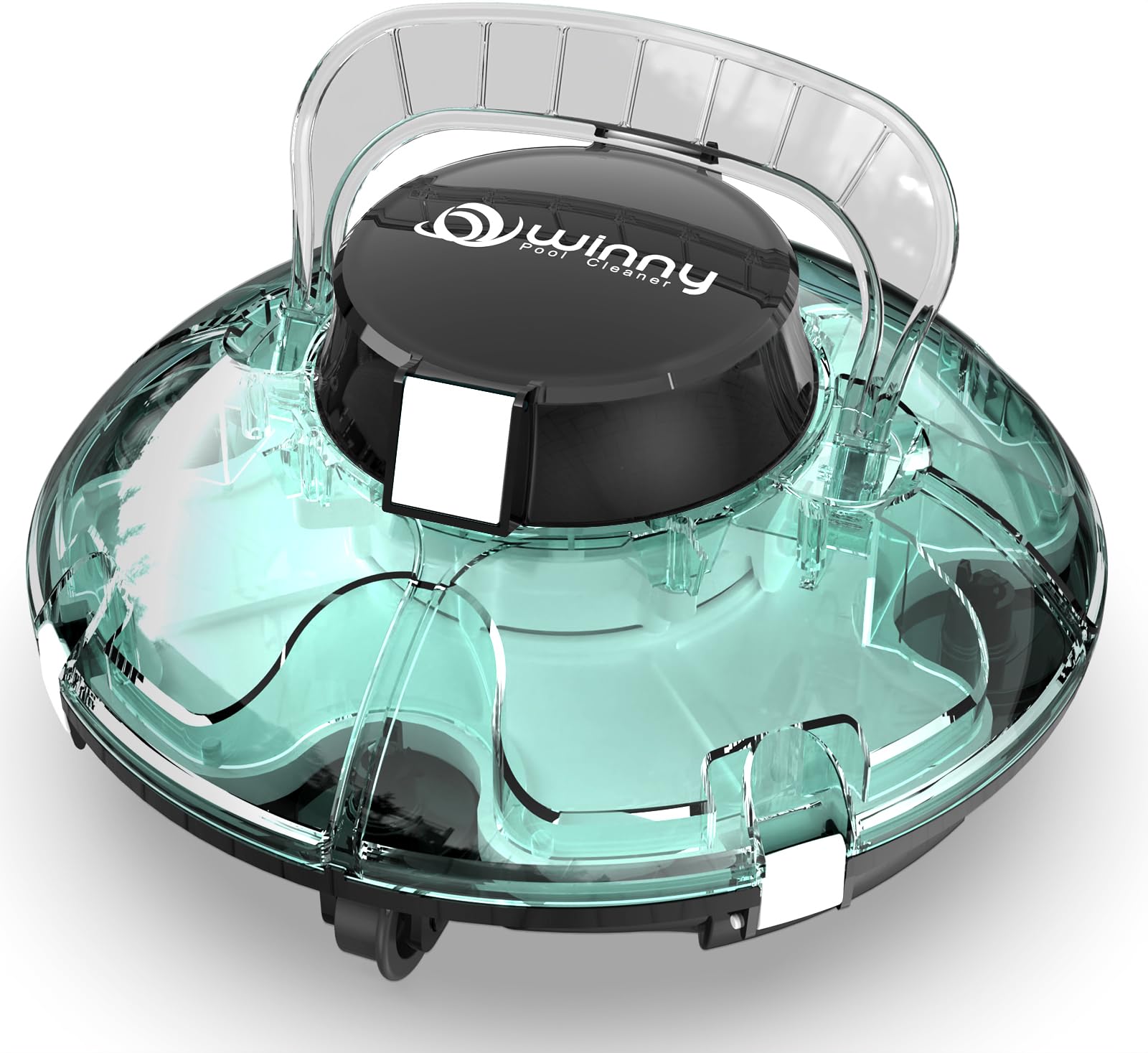 Automatic Cordless Robotic Pool Vacuum Cleaner - Powerful 75-Minute Runtime, Transparent Design for Easy Debris Monitoring - Perfect for Flat Above Ground Swimming Pools (Ideal for Weekly Pool Maintenance & Quick Cleaning Between Uses)