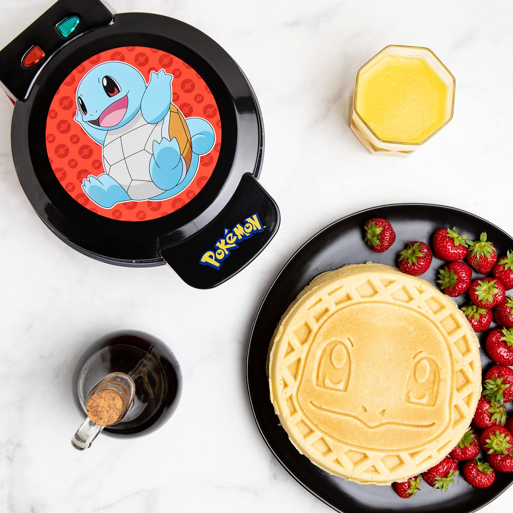 Pokémon Squirtle Waffle Maker - Create Fun Squirtle-Shaped Waffles - Perfect for Kids Breakfast, Birthday Parties & Pokémon Fans - Non-Stick Electric Kitchen Appliance