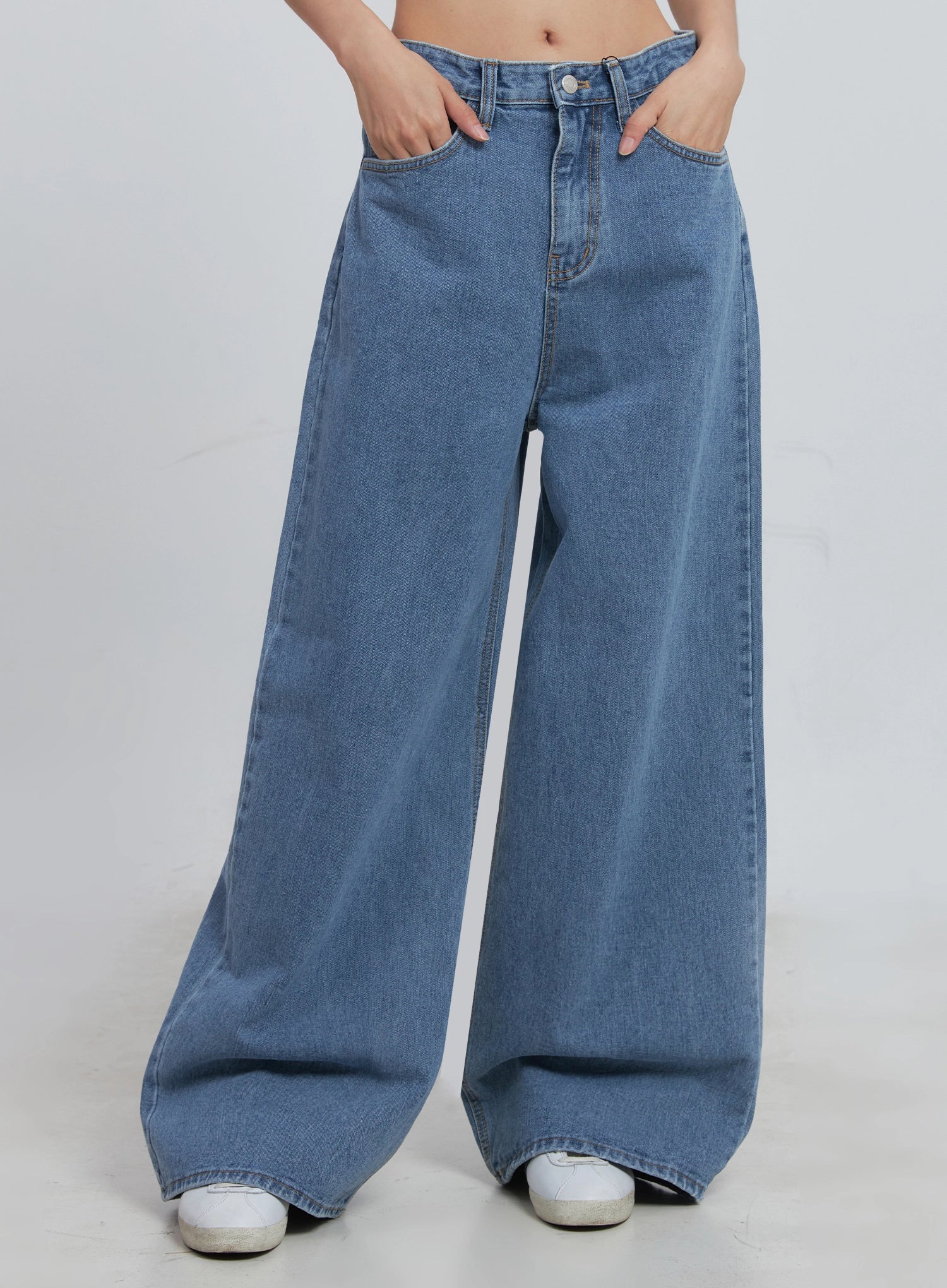 Daniela High Waisted Wide Leg Jeans for Women - Stretchy Comfort Denim Pants - Perfect for Casual Outings, Office Wear & Date Nights