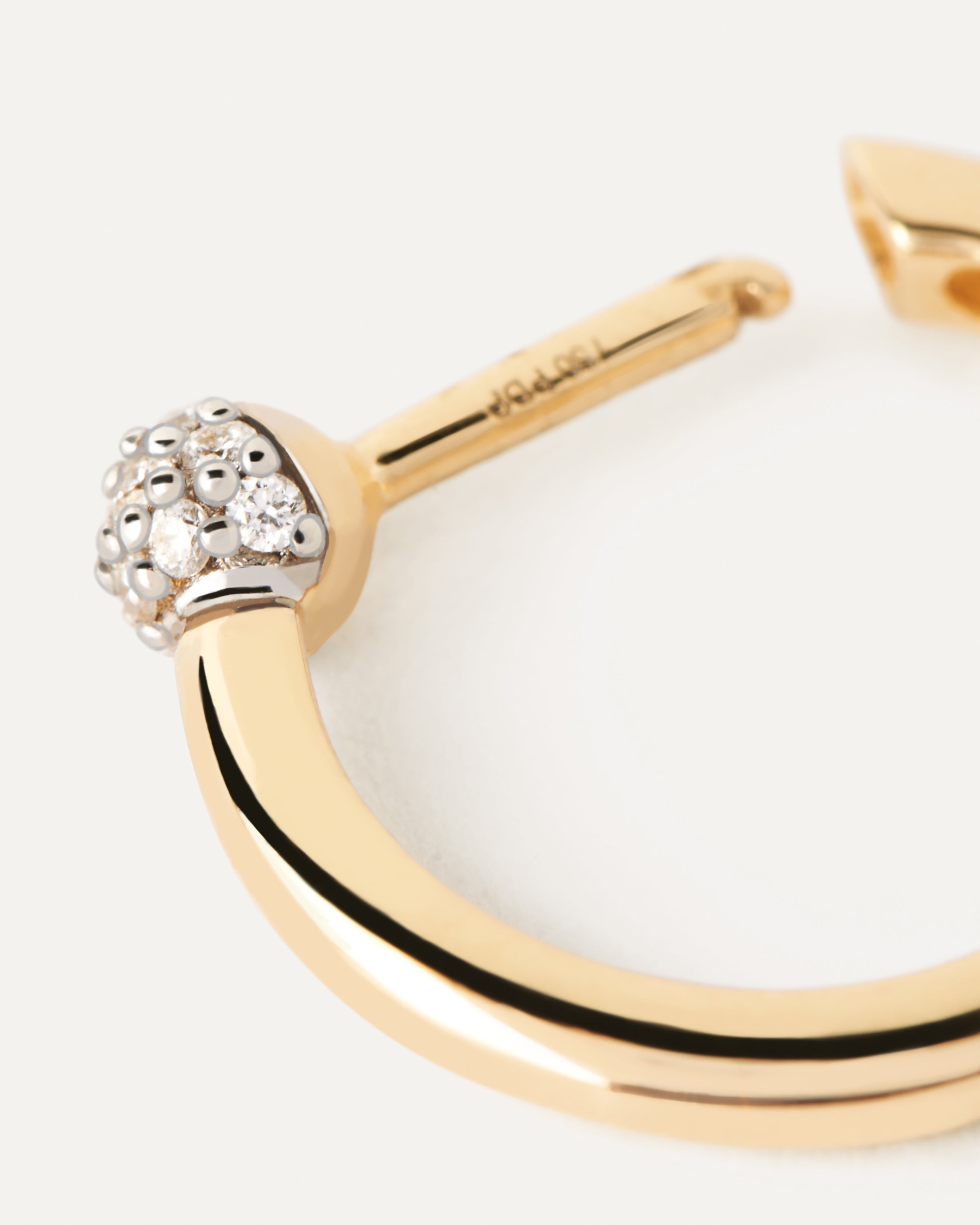 Diamond and Gold Chai Single Hoop Earrings for Women - Elegant Jewelry for Parties, Weddings & Special Occasions
