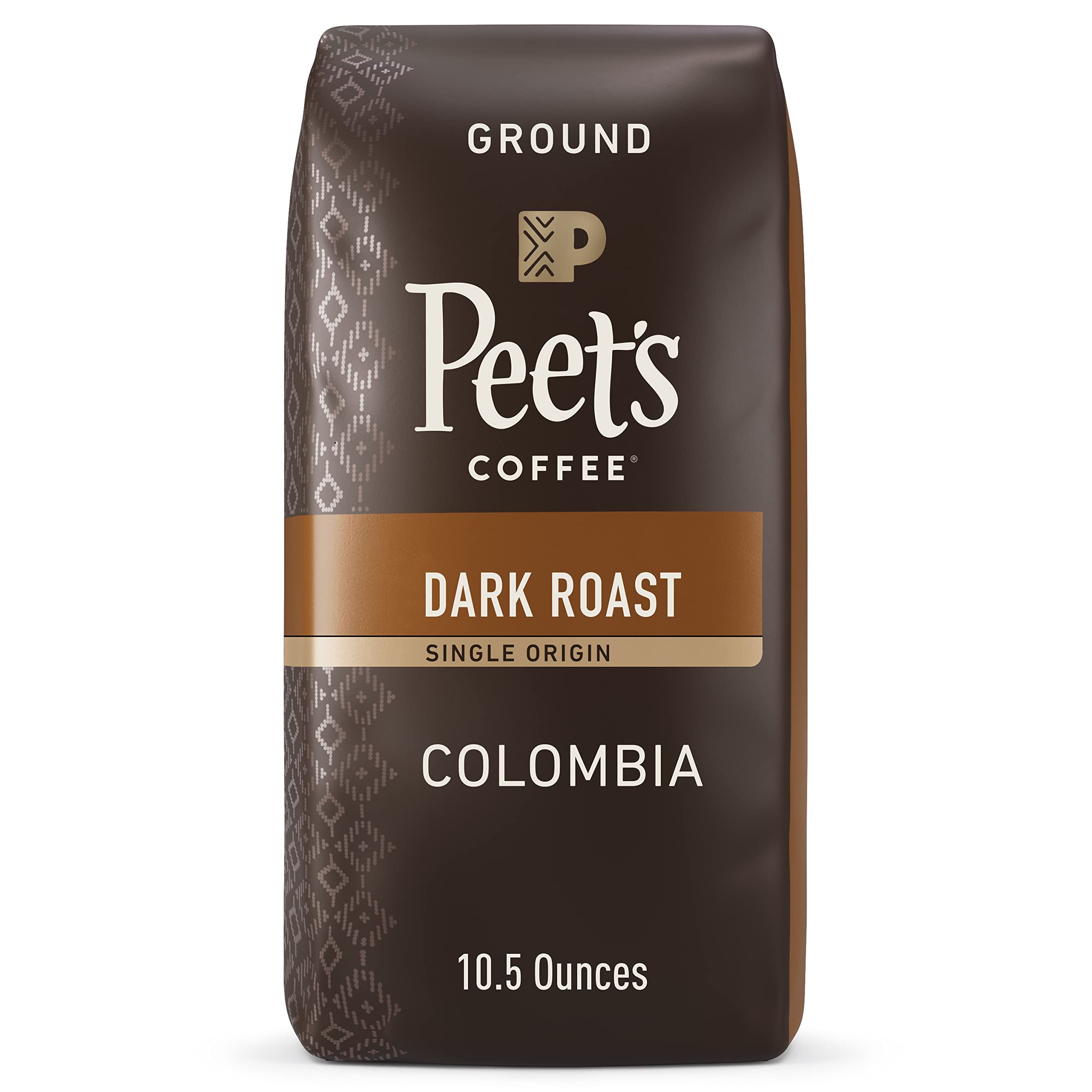 Peet's Coffee Single Origin Colombia Dark Roast Ground Coffee - 10.5oz Bag for Rich Flavor & Aroma | Perfect for Home Brewing, Office Use & Gifts