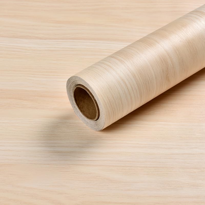 Self-Adhesive Waterproof Peel and Stick Wallpaper - Wood Grain Contact Paper for Kitchen Cabinets, Countertops, Furniture Renovation - Oil Proof, Easy to Clean (3m x 60cm, Gray) - Perfect for DIY Home Decor, Rental Apartment Upgrades & Office Makeovers