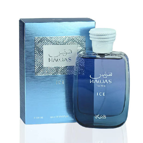 Rasasi Hawas Ice 100ml EDP for Men - Premium Long Lasting Fragrance | Fresh Aquatic Cologne for Day & Night Wear, Work & Special Occasions