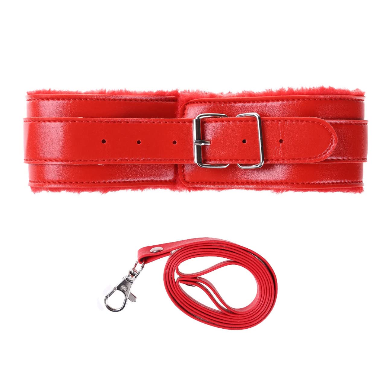 Unisex Faux Leather Choker Collar Necklace with Detachable Leash Chain - Couples Game Set for Role Play, BDSM, and Sensual Fun - Perfect for Valentine's Day, Anniversary Gifts, and Spicy Date Nights
