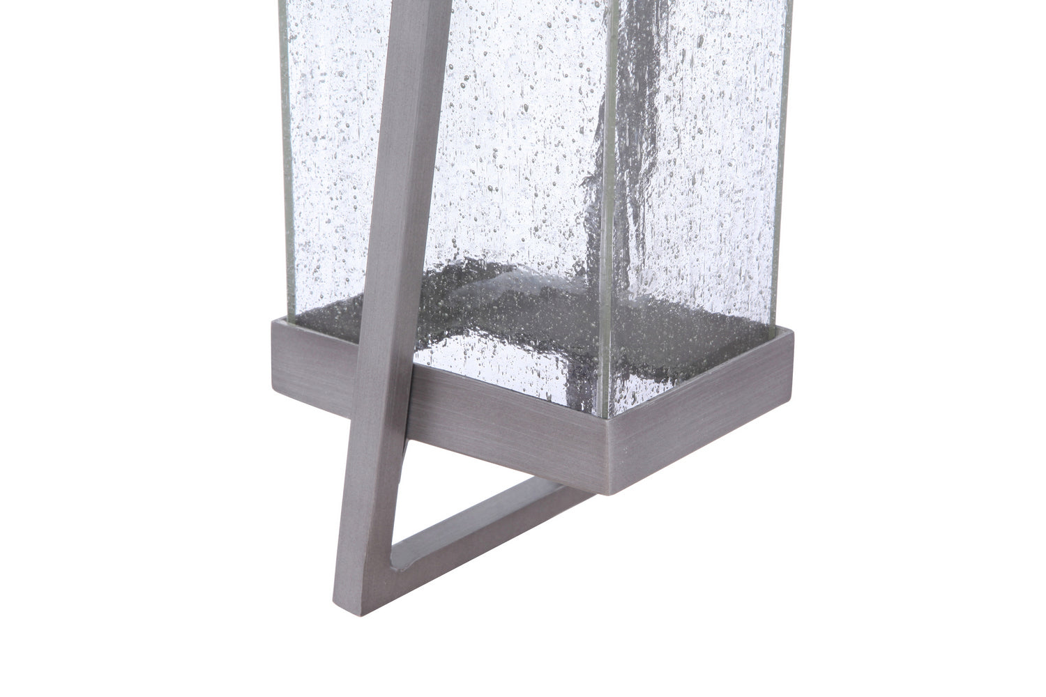 Bryce LED Outdoor Lantern - Brushed Titanium Finish - Weatherproof Solar Powered Wall Light for Patio, Garden, Porch & Pathway Lighting