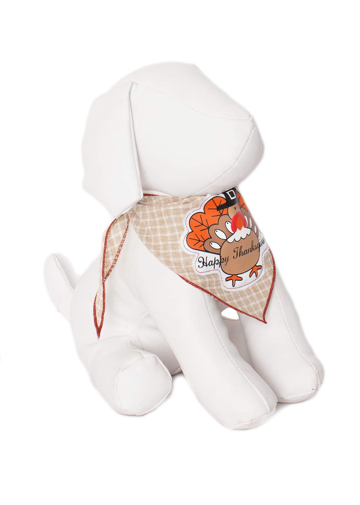 Happy Thanksgiving Dog Bandanas for Medium to Large Dogs - 100% Cotton Pet Bandana with Festive Design - Perfect for Thanksgiving Photos, Family Gatherings & Holiday Celebrations