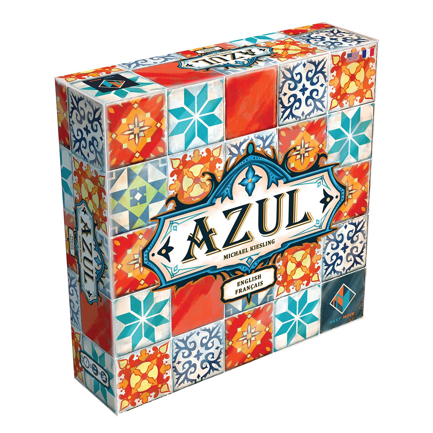 Azul Board Game - Strategy Tile Placement Game for 2-4 Players | Family Board Game for Kids & Adults Ages 8+ | 30-45 Min Playtime | Bilingual English/Spanish | Perfect for Family Game Nights & Party Gatherings | by Next Move Games