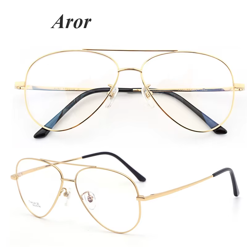 Aror Unisex Full Rim Oval Double Bridge Titanium Eyeglasses 83615 - Lightweight Durable Frame for Men & Women - Perfect for Reading, Work, and Everyday Fashion