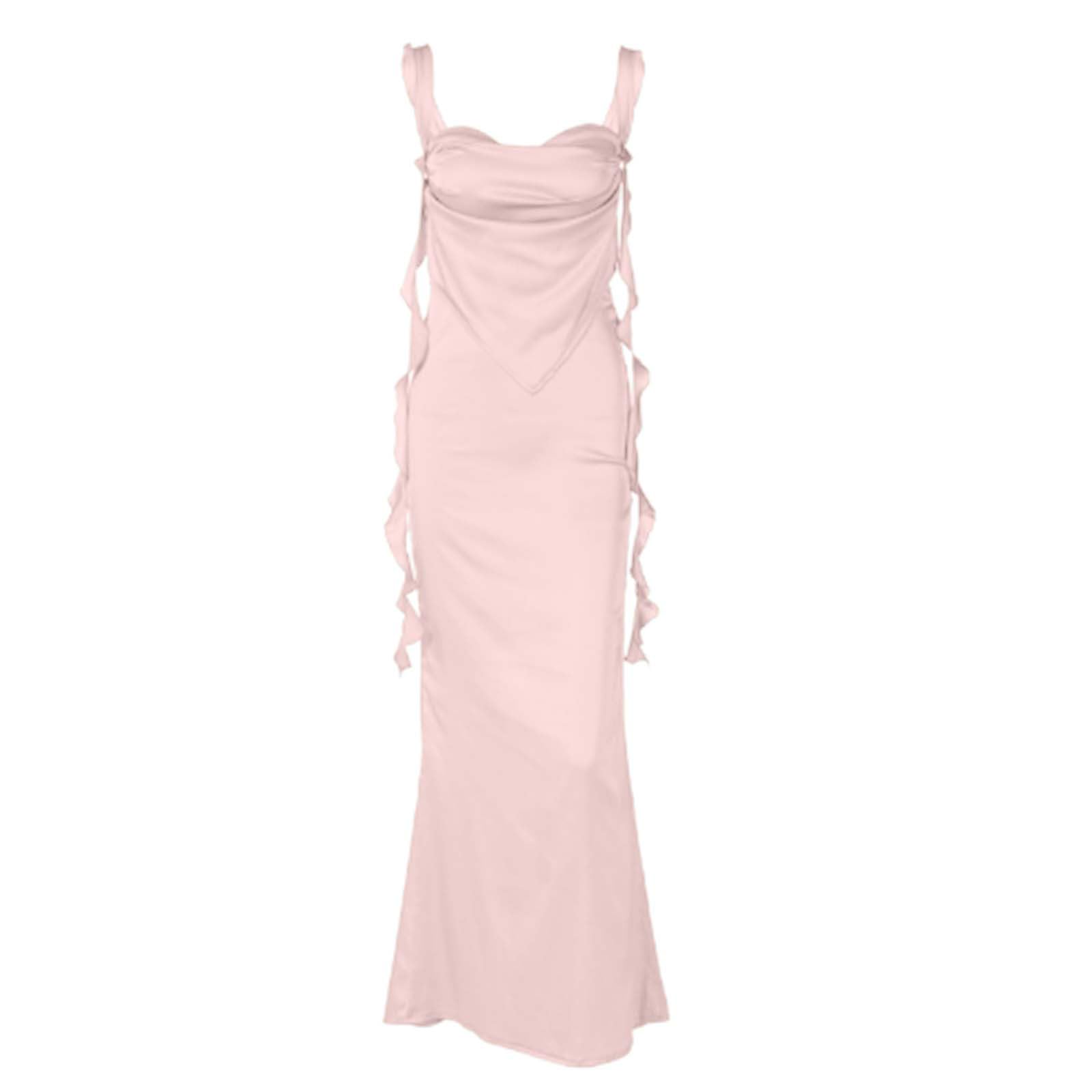 Elegant Women's Sleeveless Ruffle Cocktail Dress for Wedding Guest & Summer Party - Bodycon Maxi Long Dress 2024 | Perfect for Formal Events, Bridal Showers & Evening Occasions
