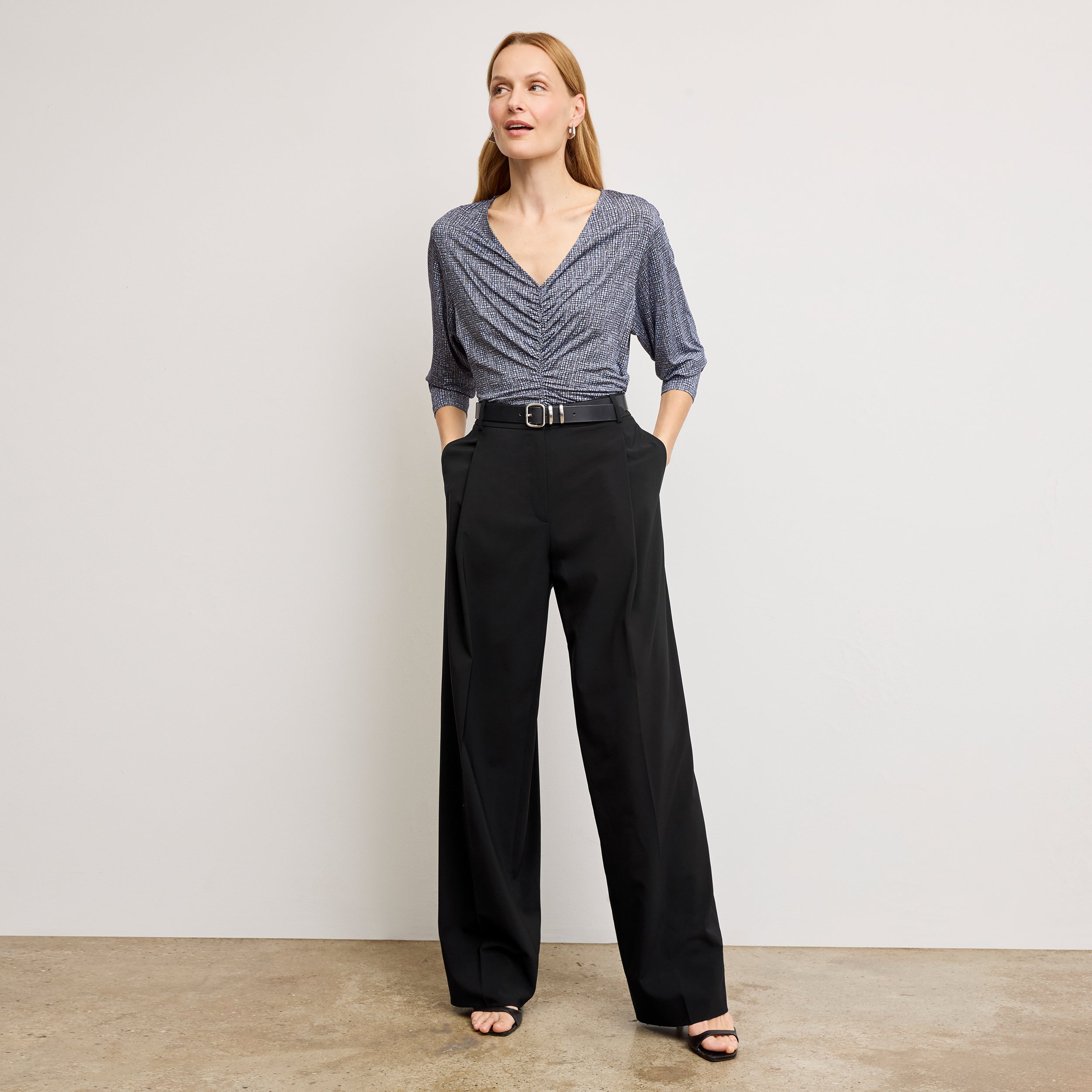 Harrison Wide Pleated Jeans for Women - High Waist Stretch Denim Pants - Comfortable & Stylish Black Jeans for Casual Wear, Work, and Everyday Outfits