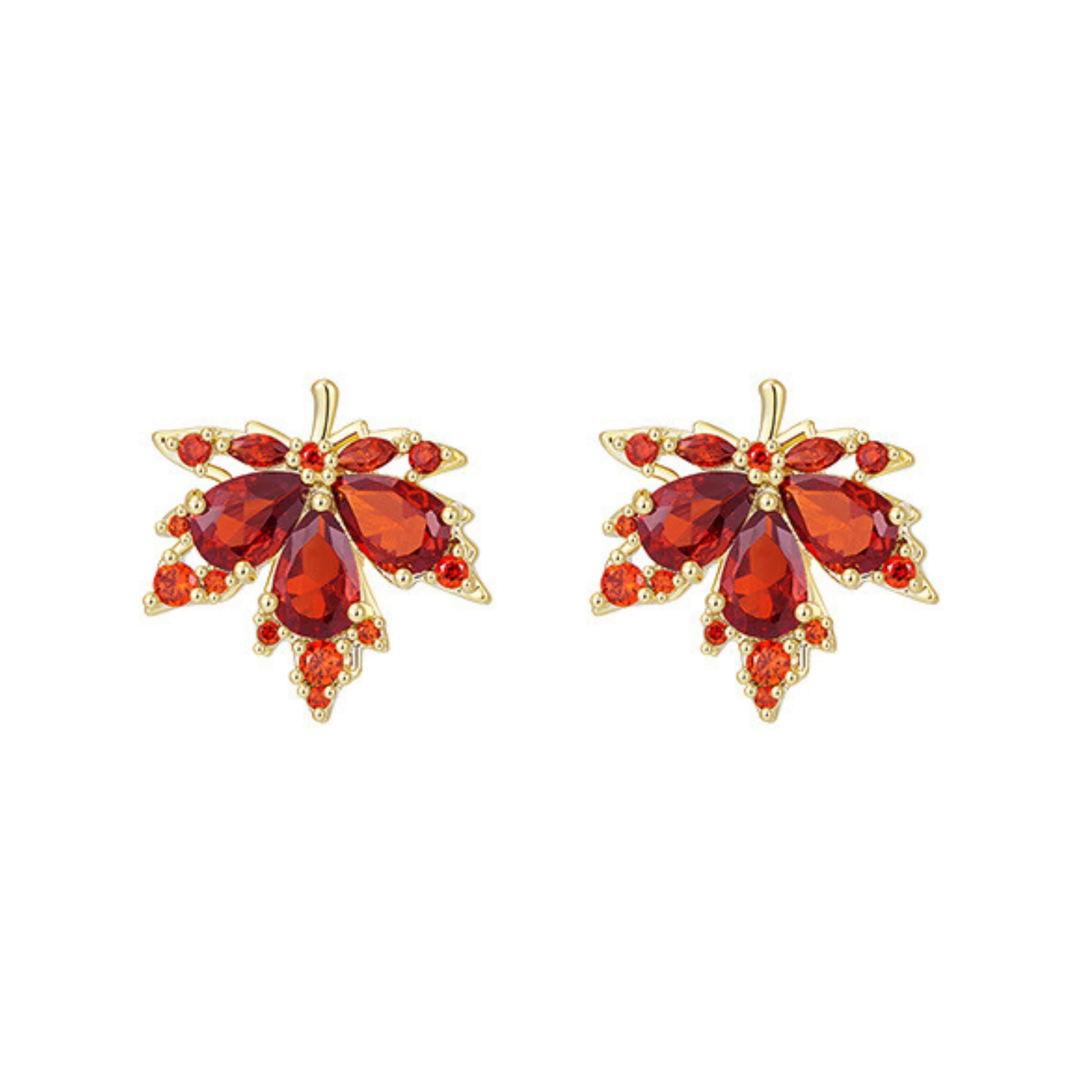 14K Gold Plated Maple Leaf Earrings for Women - Elegant Dangle Drop Earrings for Everyday Wear | Perfect Gift for Birthday, Anniversary & Mother's Day | GS040
