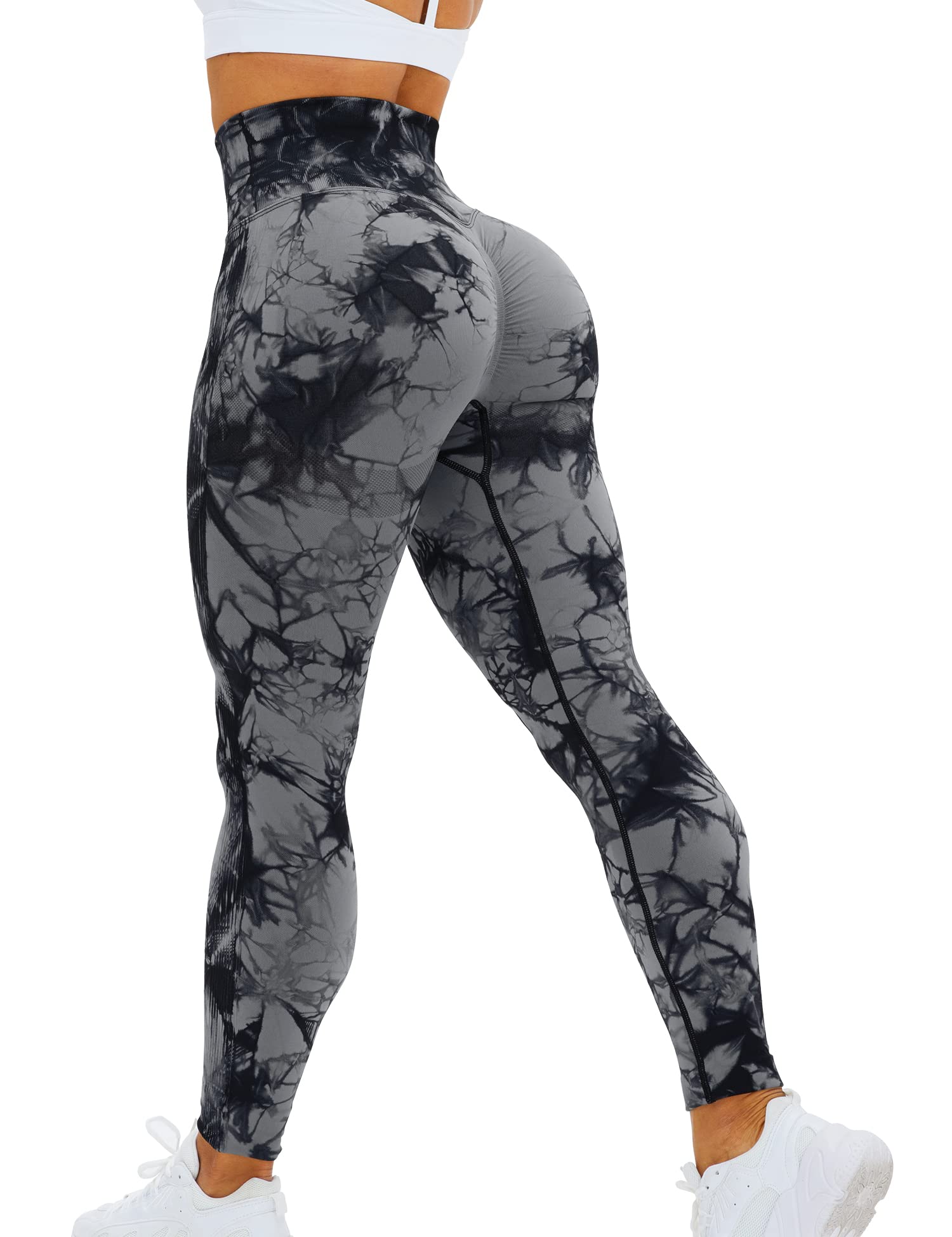 High Waist Tie Dye Seamless Yoga Leggings for Women - Gym Workout Running Pants - Perfect for Yoga, Fitness & Casual Wear