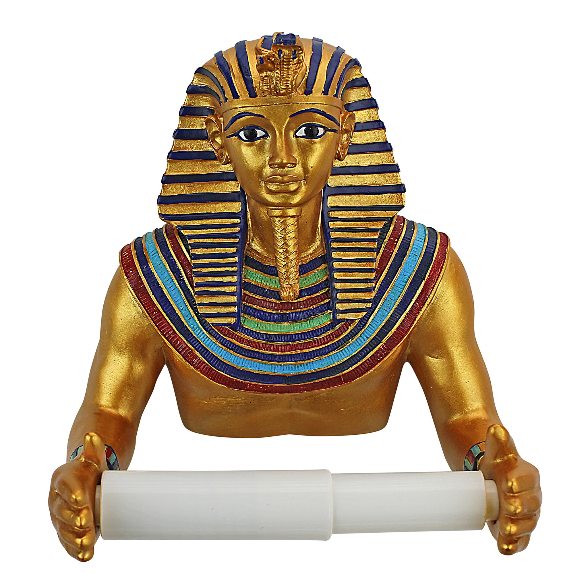 Design Toscano King Tut Royal Egyptian Toilet Paper Holder - Vintage Bathroom Decor for Home & Office - Perfect for Themed Decor, Gifts, and Luxury Bathrooms