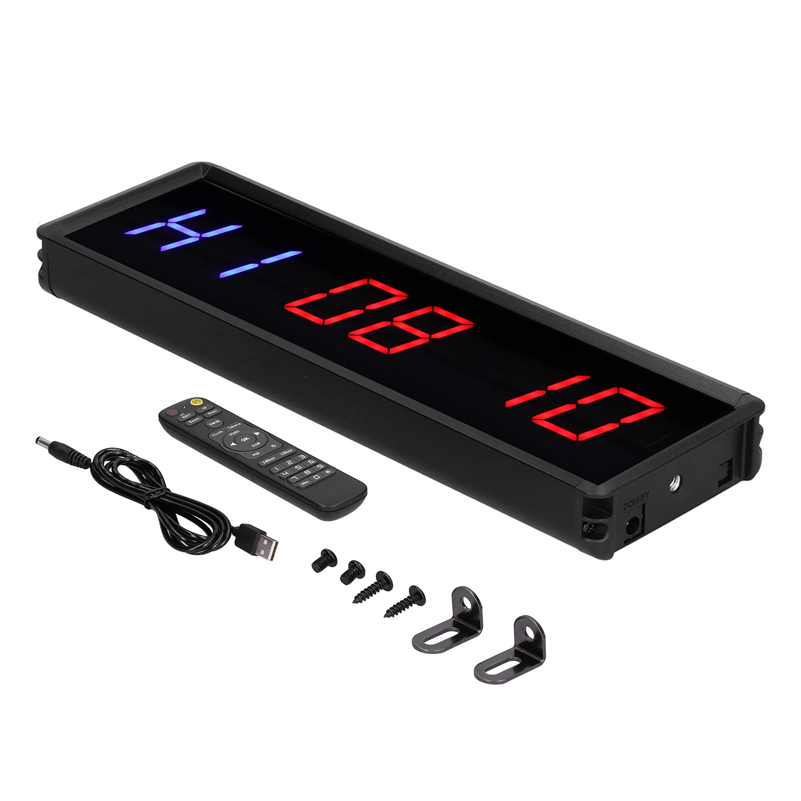 Ultra Clear LED Gym Timer - Interval Countdown & Stopwatch with Digital Display & Remote for Home Gym, Fitness, Boxing, HIIT & CrossFit Workouts