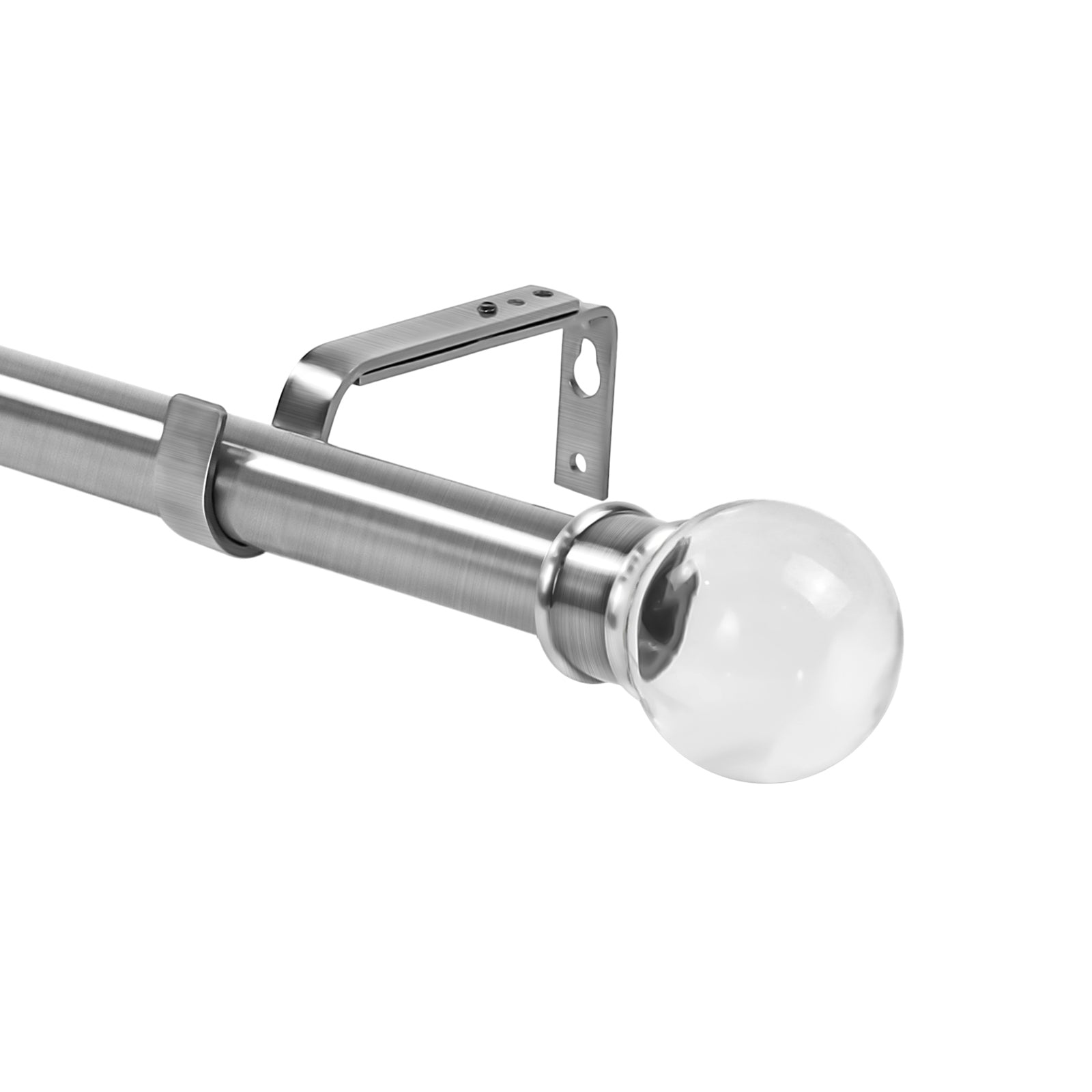 1 Inch Diameter Crystal Ball Adjustable Single Drapery Curtain Rod - Elegant Window Treatment for Living Room, Bedroom & Home Decor