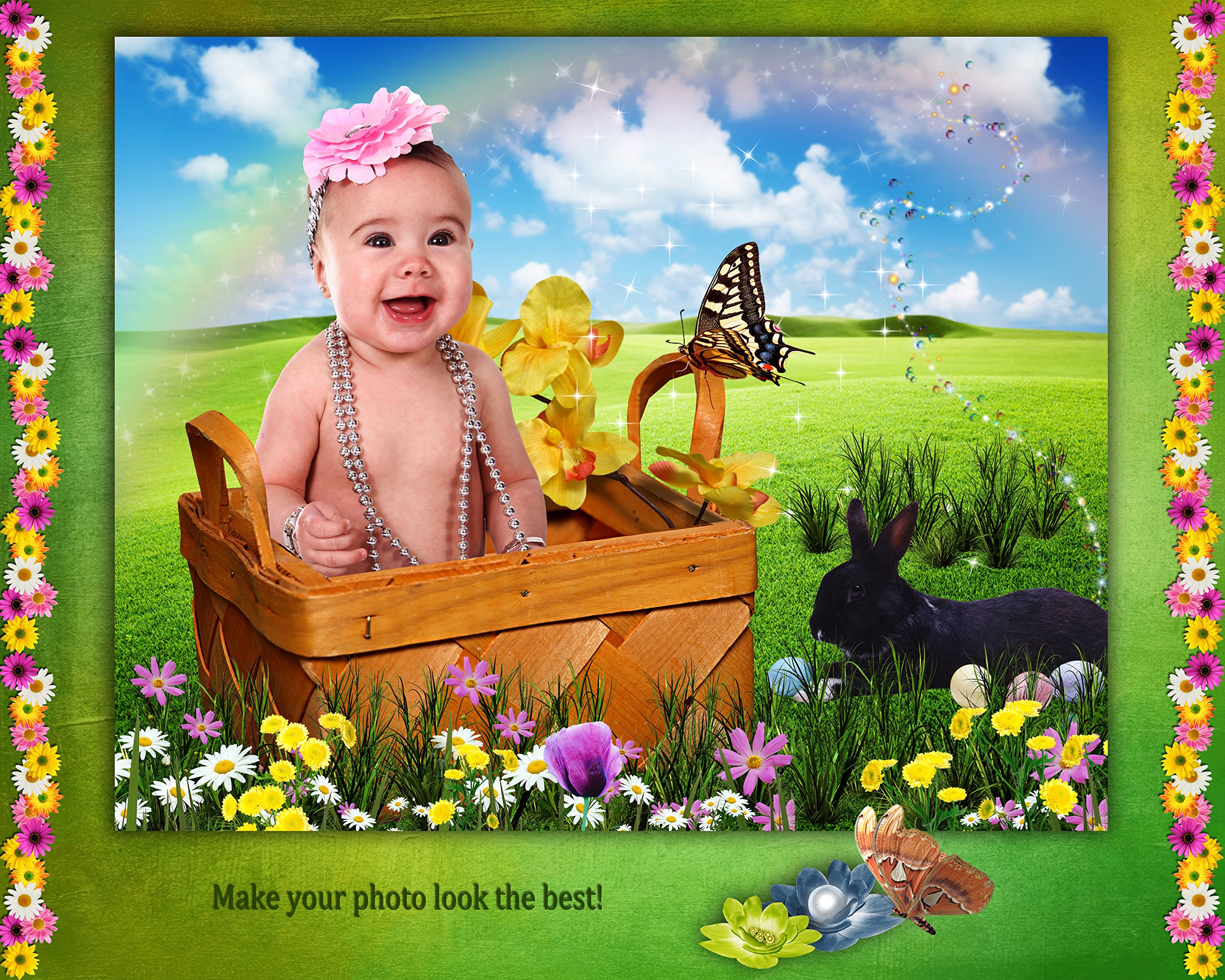 Easter Digital Backgrounds & Backdrops for Kids - Holiday Photography Props | Perfect for Easter Photo Shoots, Family Portraits, and Social Media Posts