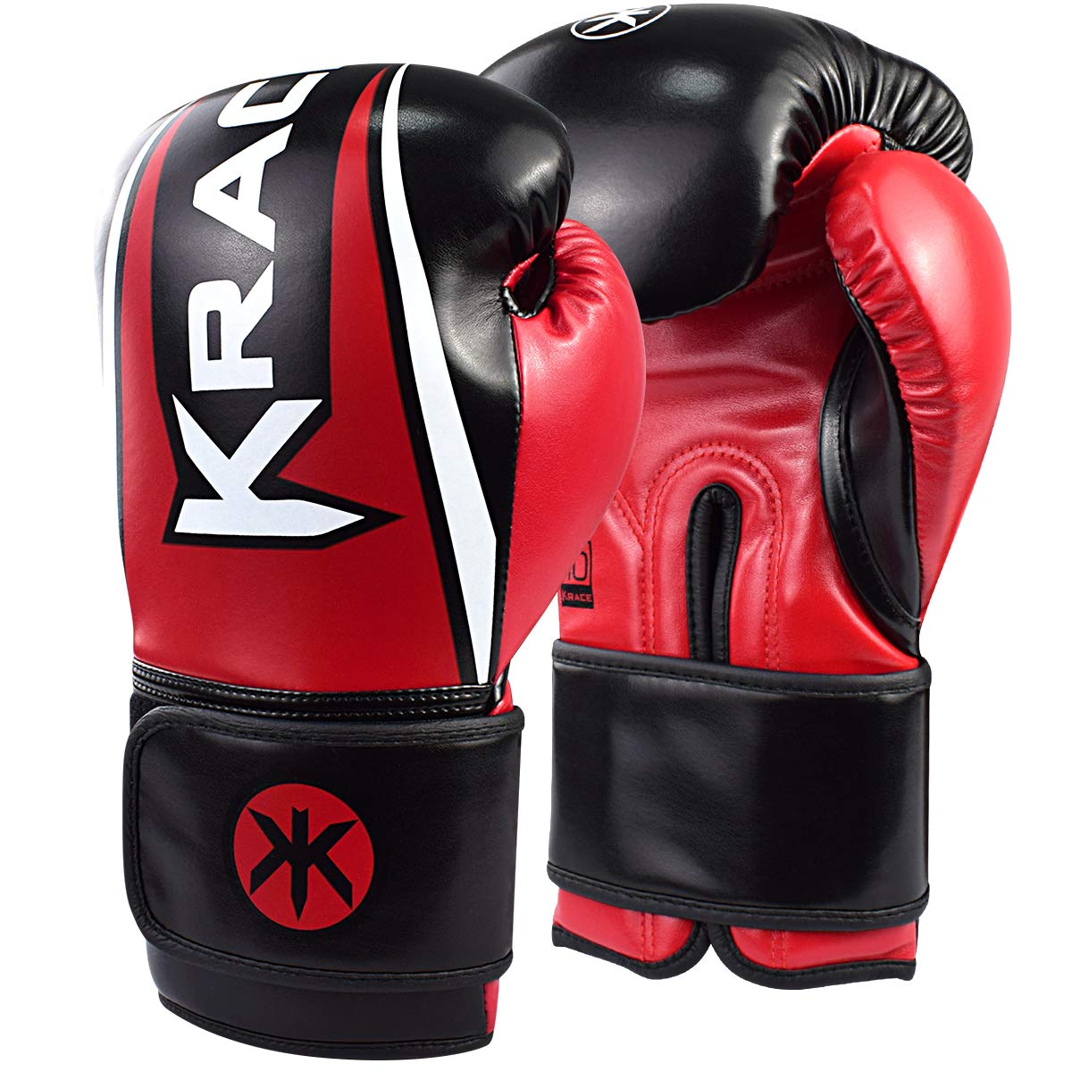 Krace Boxing Gloves 12oz 14oz 16oz for Kids, Youth, Men & Women - Premium PU Leather Training Gloves for Boxing, MMA, Kickboxing & Fitness Workouts