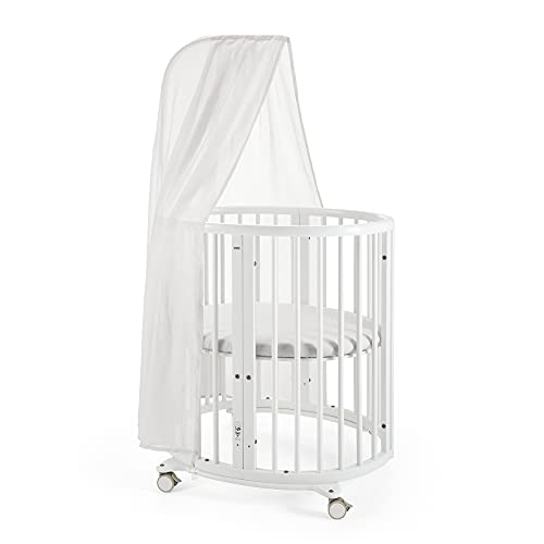 Stokke Sleepi Canopy White - Breathable Lightweight Baby Crib Cover for Stokke Sleepi Mini & Crib - Easy Assembly Transparent Fabric Creates Calm Sleeping Environment - Perfect for Nursery, Daytime Naps & Travel