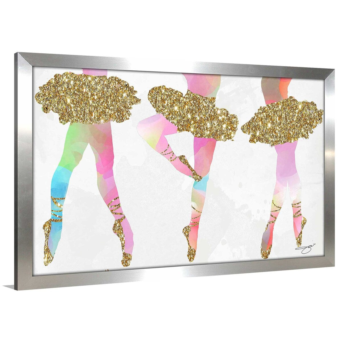 Jodi Print Acrylic Art - 3 Dancers Wall Decor for Living Room, Bedroom & Office | Modern Abstract Painting for Home & Office Decor
