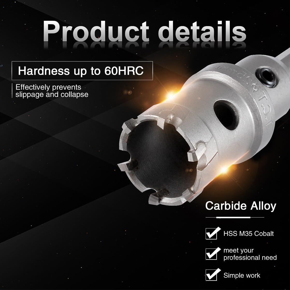 KATUR 25mm Tungsten Carbide Tipped Hole Saw Set - TCT Drill Bit for Cutting Stainless Steel, Metal Sheets & Hard Materials - Perfect for Plumbing, HVAC & Metal Fabrication Projects