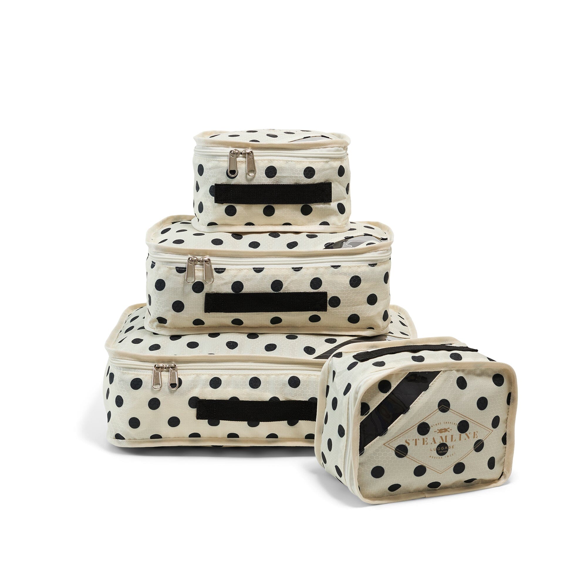 Polka Dot Packing Cubes Set - 6-Piece Travel Organizer for Luggage & Suitcases | Perfect for Vacations, Business Trips & Weekend Getaways