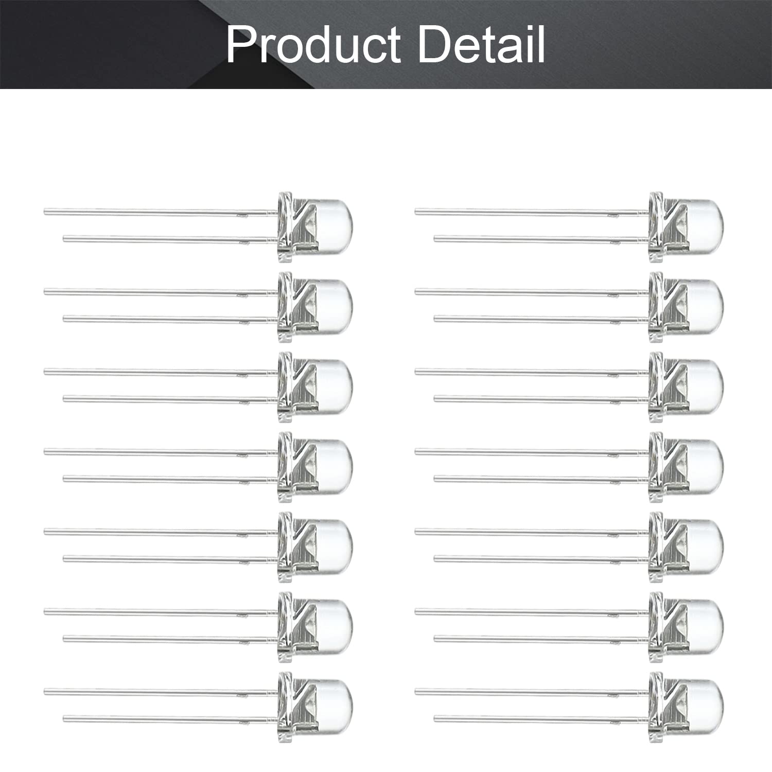 Othmro 80Pcs 5mm White LED Diodes Bulbs - Bright DIY Christmas Lights for Home Decoration, Holiday Lighting, and Electronic Projects