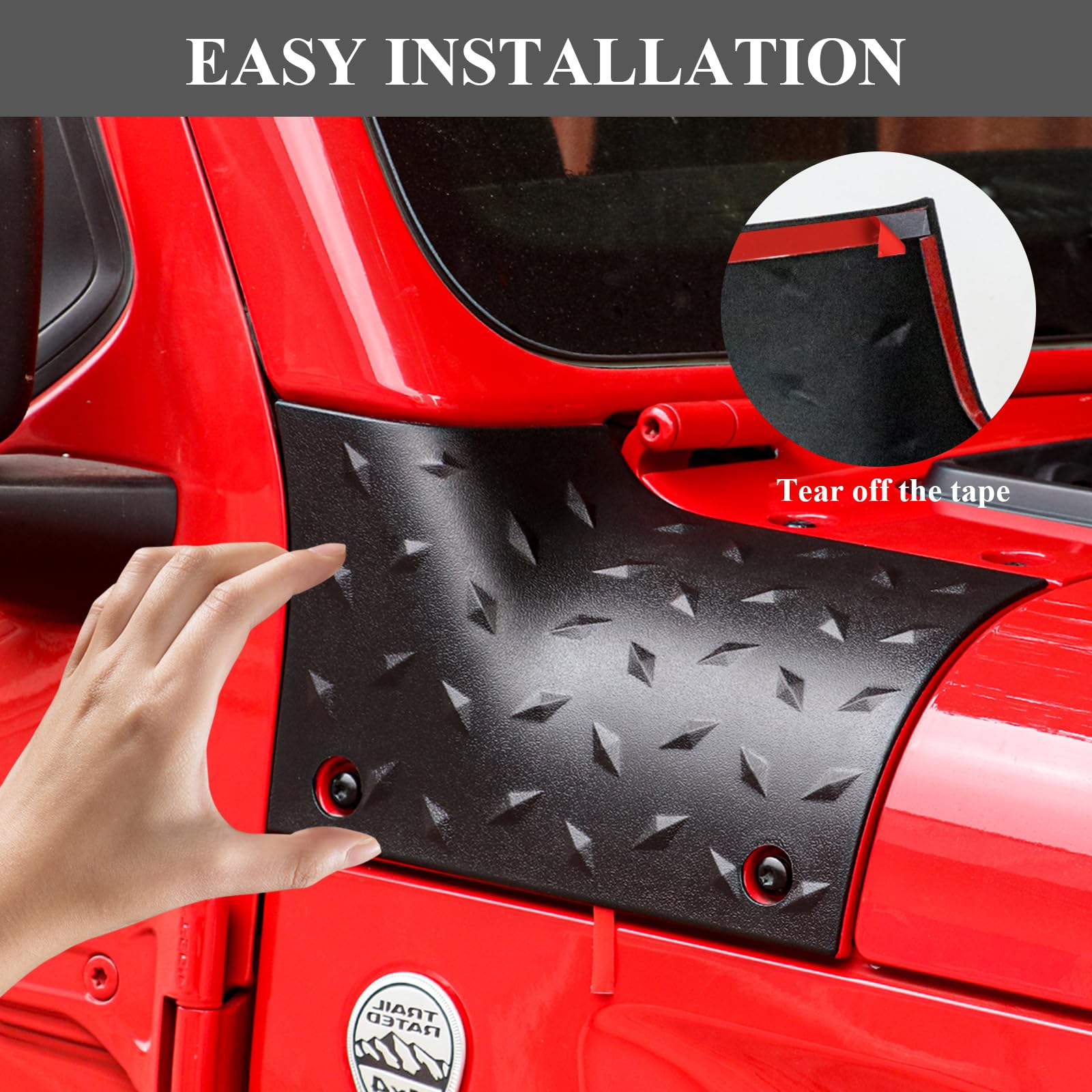 Jeep JL Cowl Body Armor Cover - Textured Black Corner Guards for 2018-2024 Wrangler JL/JLU & Gladiator JT - Durable Exterior Protection - Perfect for Off-Roading & Adventure Driving