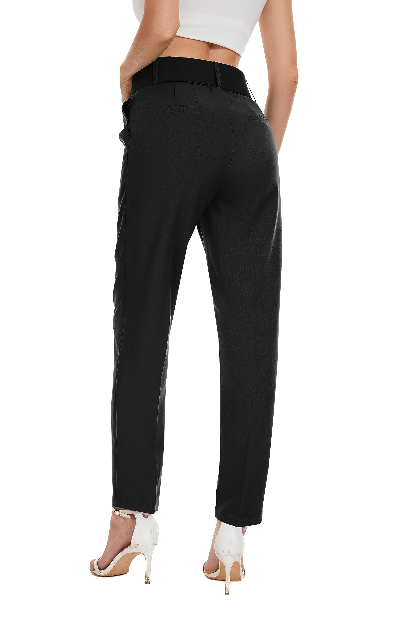 High Waisted Tapered Dress Pants for Women - Professional Business Casual Work Trousers with Pockets | Office Wear, Formal Attire & Everyday Work Pants