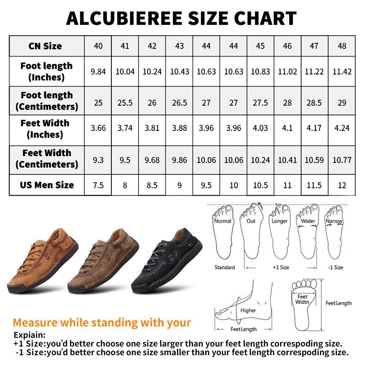 Alcubieree Men's Genuine Leather Casual Sneakers - Comfortable Lightweight Loafers for Walking, Driving & Dress Shoes (Size 7.5-13) | Perfect for Office, Travel & Everyday Wear